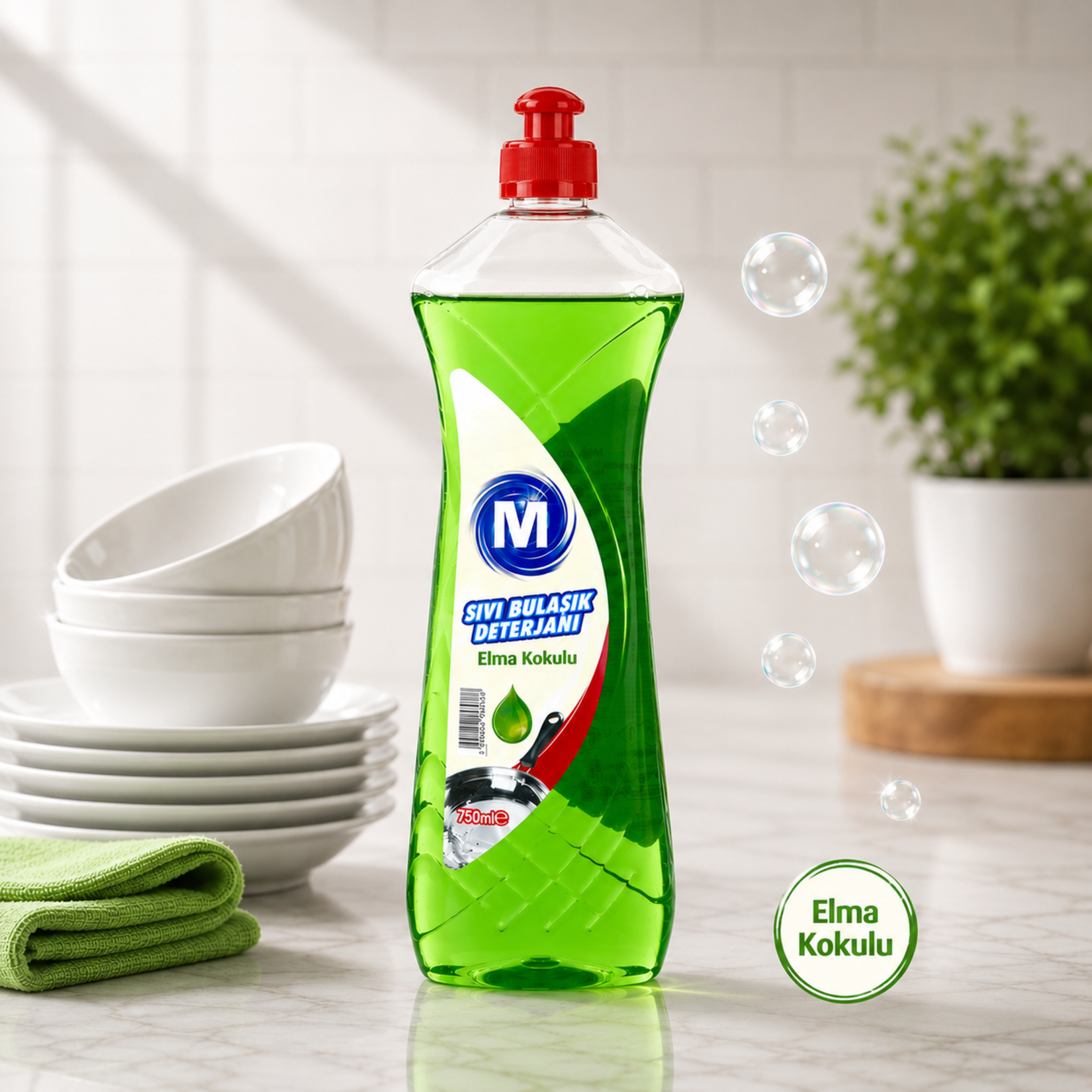 Migros Sıvı Bulaşık Deterjanı Elma Kokulu 750 Ml - Görsel 2