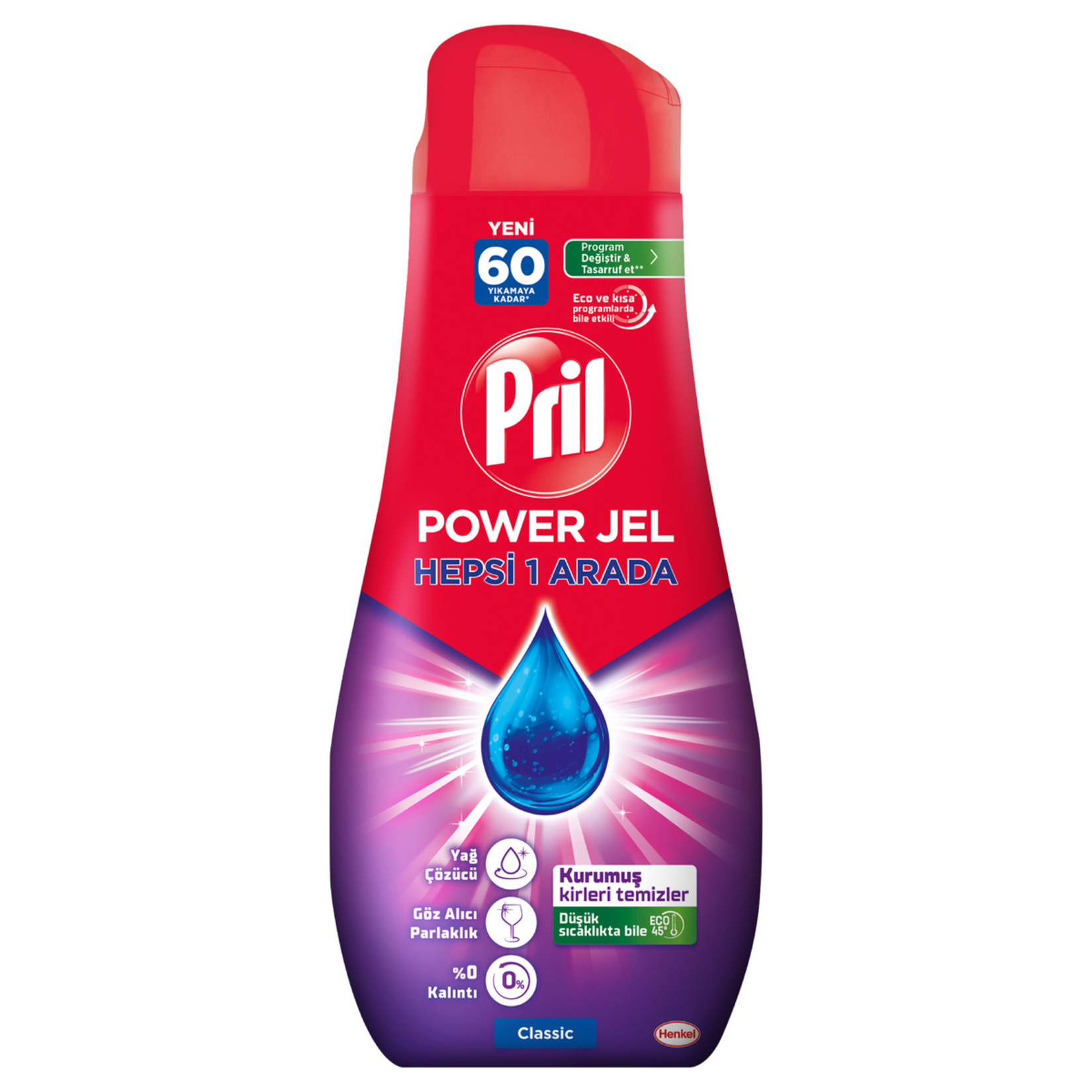 Pril Hepsi 1 Arada Power Jel 60 Yıkama 1.080 Ml