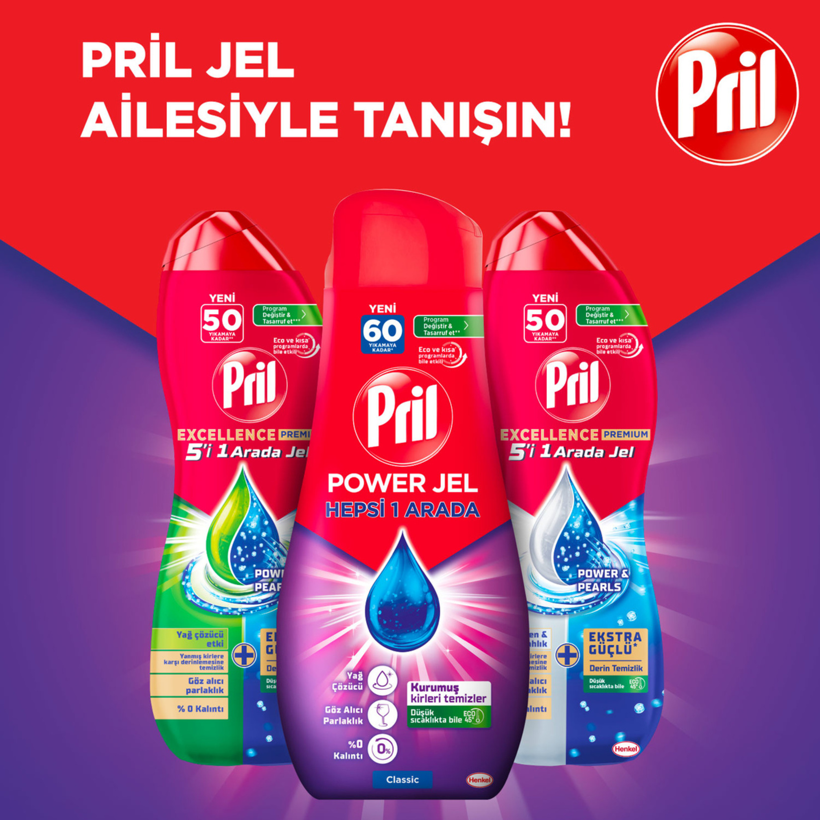 Pril Hepsi 1 Arada Power Jel 60 Yıkama 1.080 Ml - Görsel 4