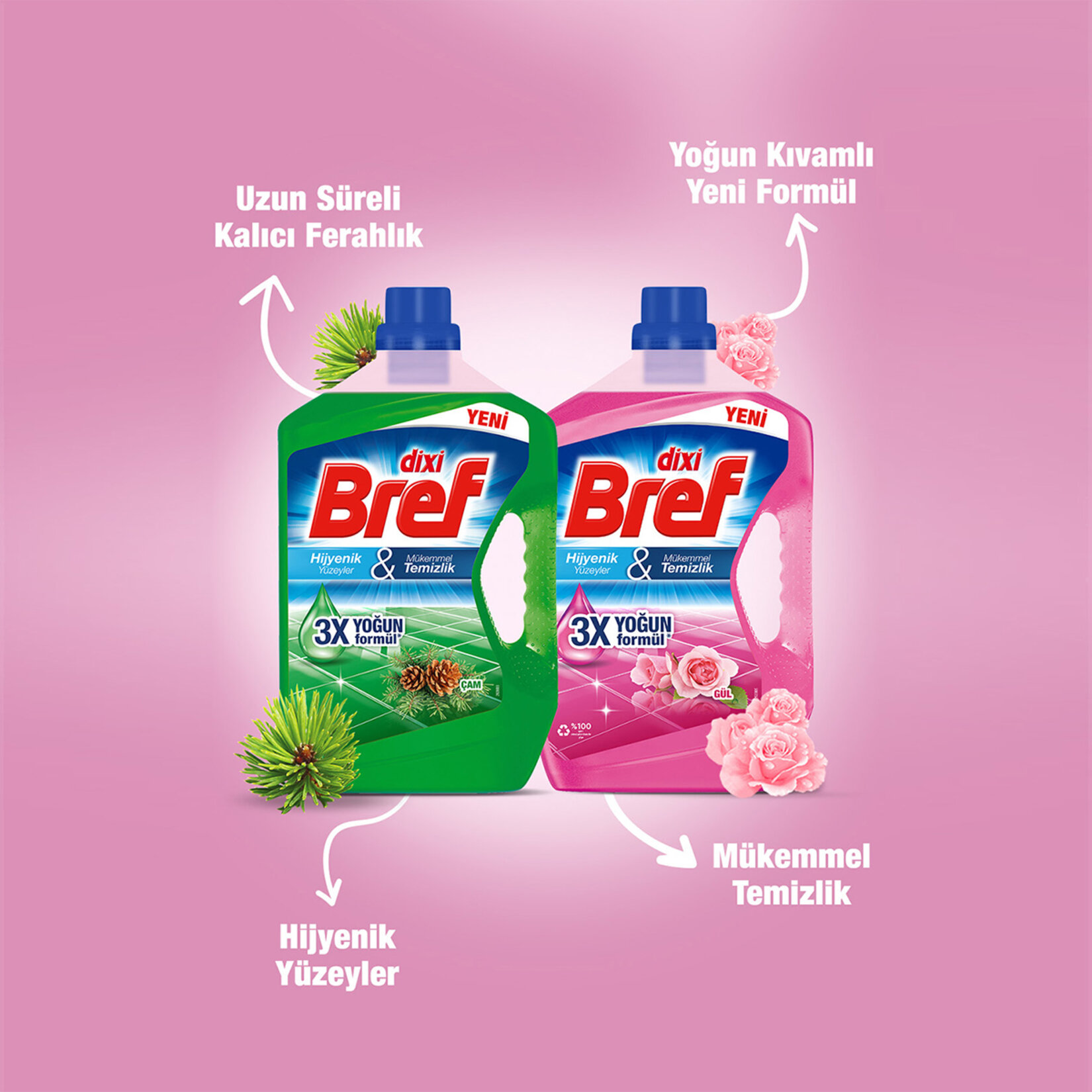 Dixi Bref Gül Yüzey Temizleyici 900 Ml - Görsel 5