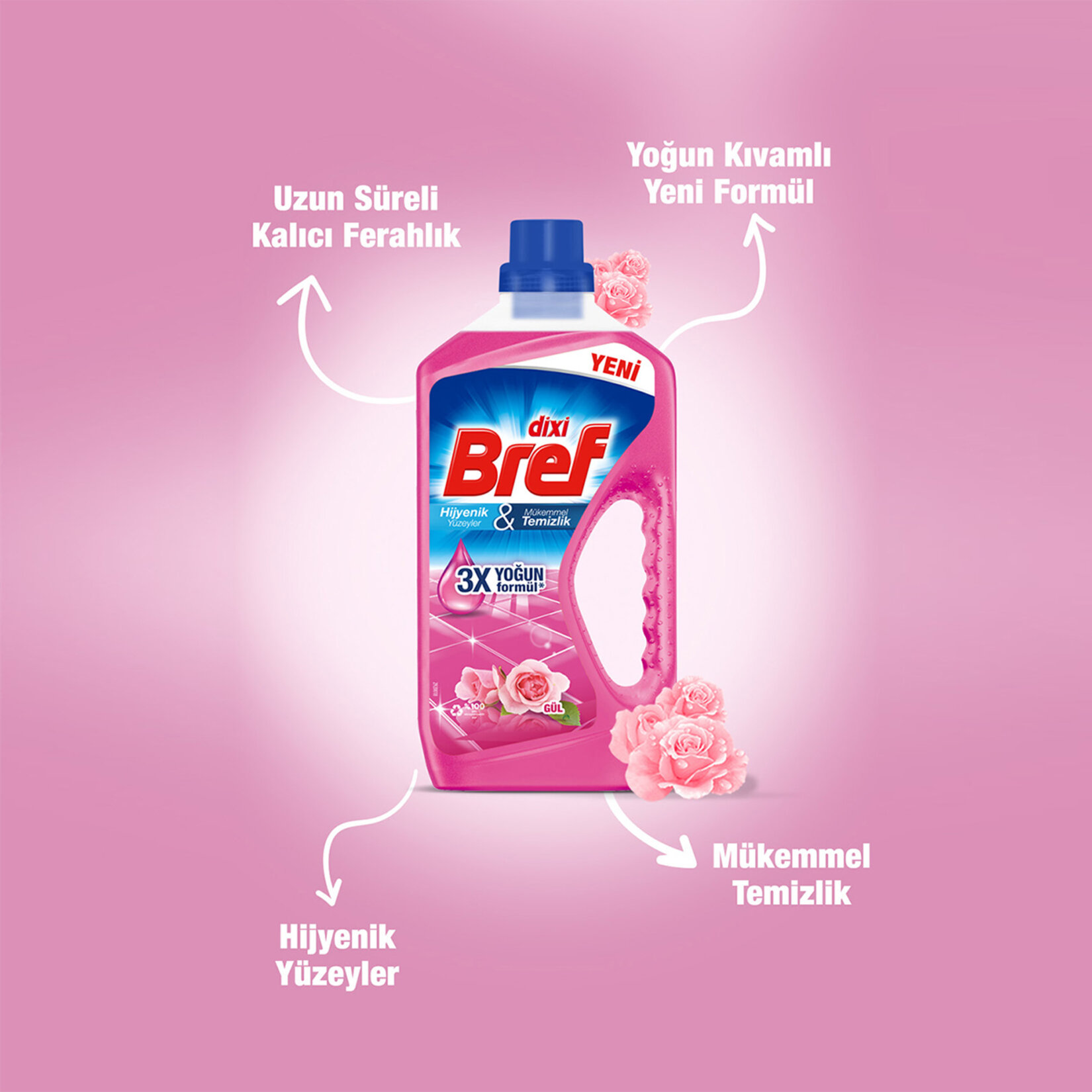 Dixi Bref Gül Yüzey Temizleyici 900 Ml - Görsel 2