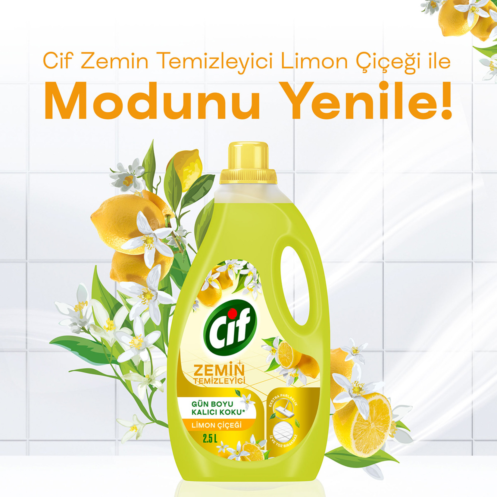 Cif Zemin Temizleyici Limon Çiçeği 2500 Ml - Görsel 3