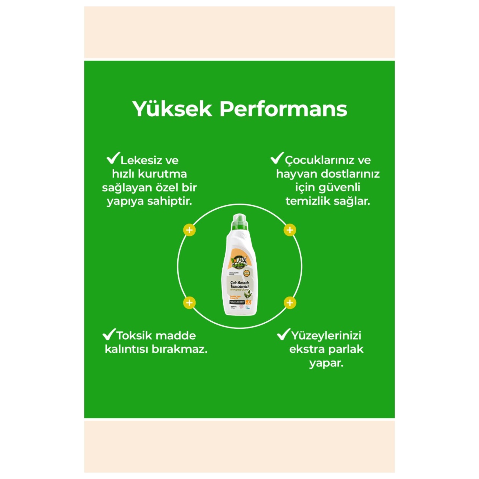 Just Green Organic Yüzey Temizleyici 1 L - Görsel 2