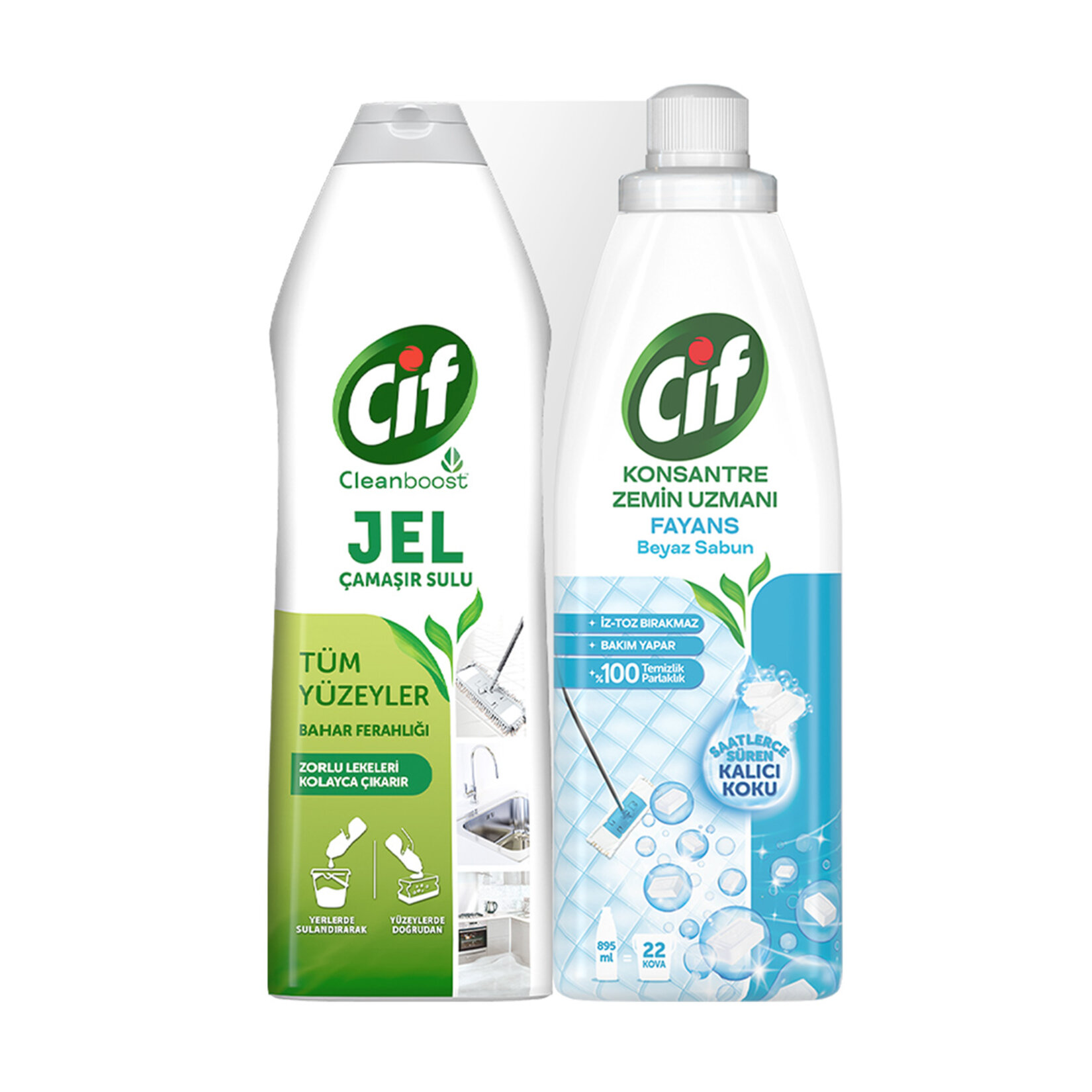 Cif Jel Beyaz Sabun 750 Ml + Cif Jel Bahar Ferahlığı 750 Ml - Görsel 1
