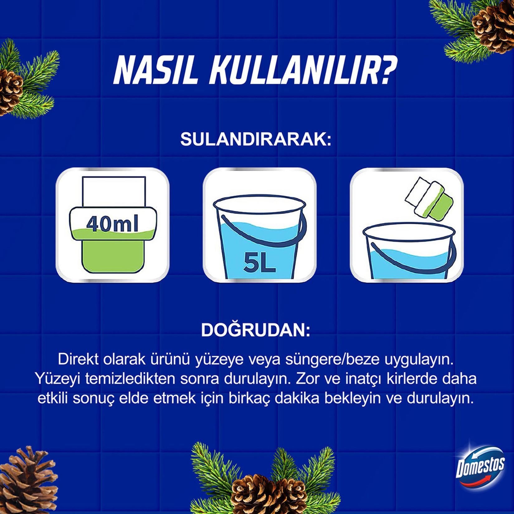 Domestos Yüzey Temizleyici Çam Maksimum Hijyen Tüm Yüzeyler için Yüzey Temizleyici 1500 ML - Görsel 5