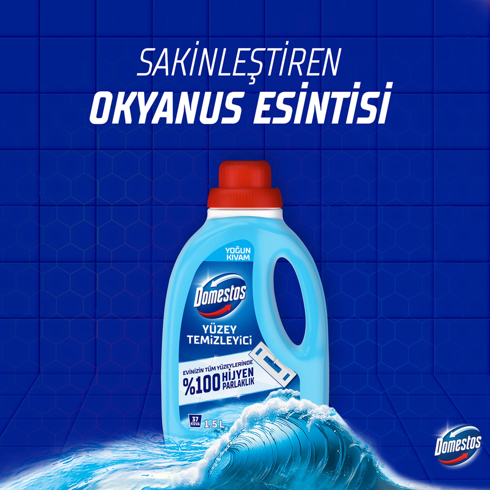 Domestos Yüzey Temizleyici Okyanus Maksimum Hijyen Tüm Yüzeyler için Yüzey Temizleyici 1500 ML - Görsel 4
