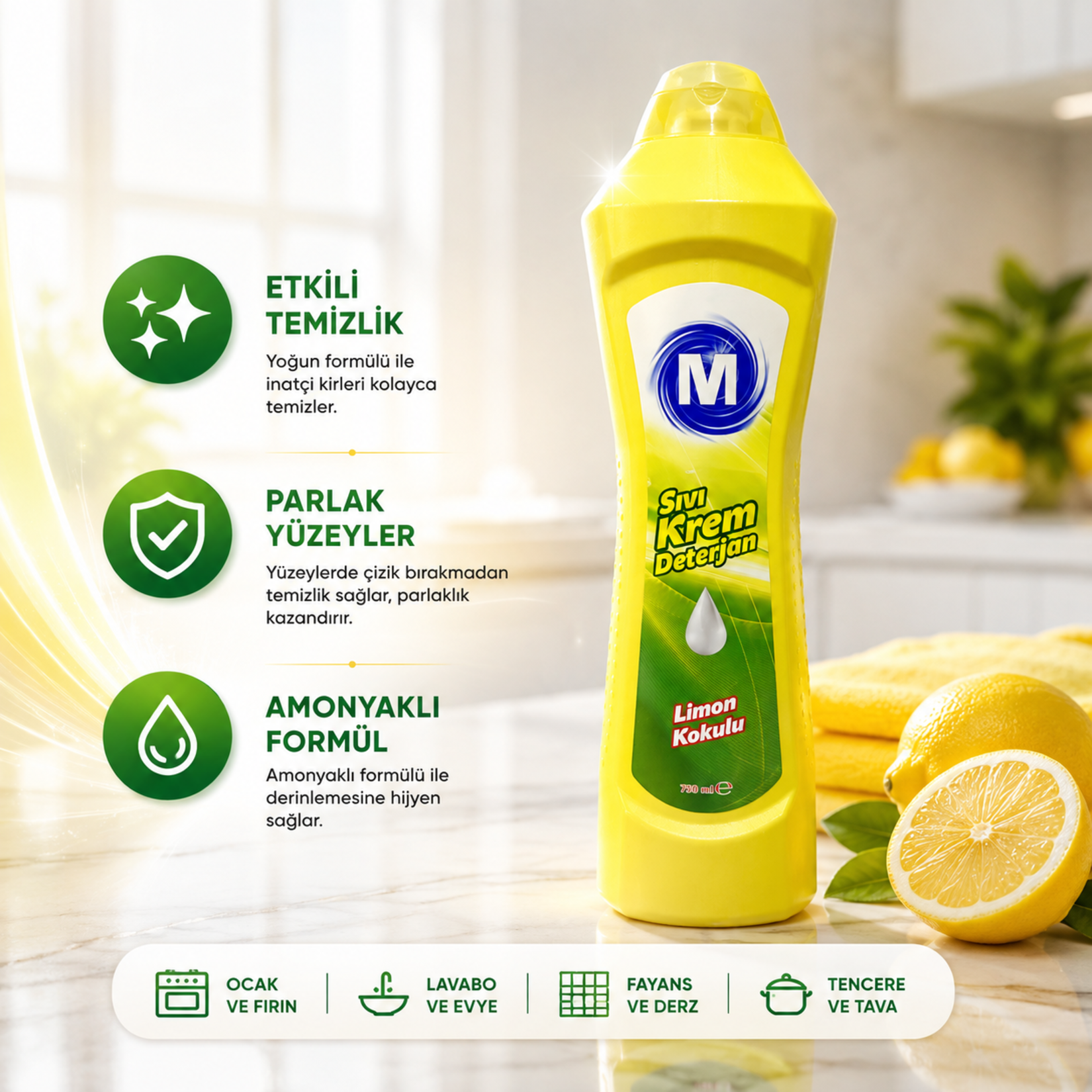 Migros Krem Temizleyici Limonlu 750 Ml - Görsel 2