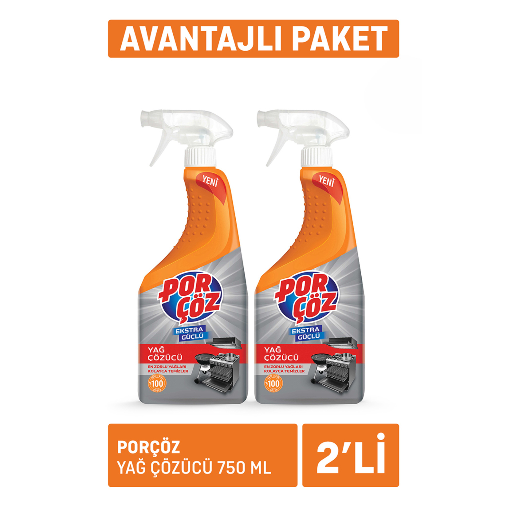 Porçöz Yağ Çözücü 2 X 750 Ml
