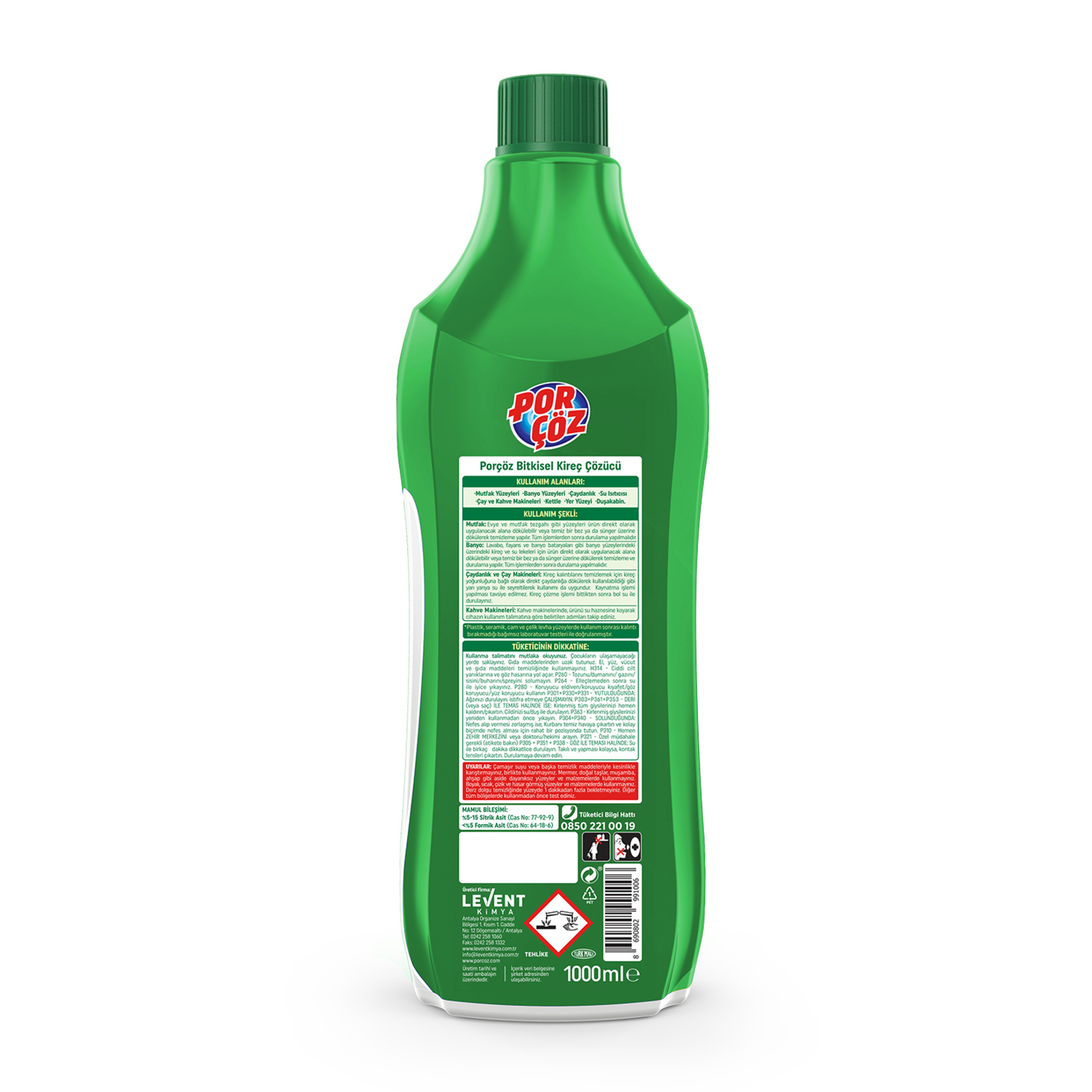 Porçöz Naturel Bitkisel Kireç Çözücü 1 L - Görsel 2