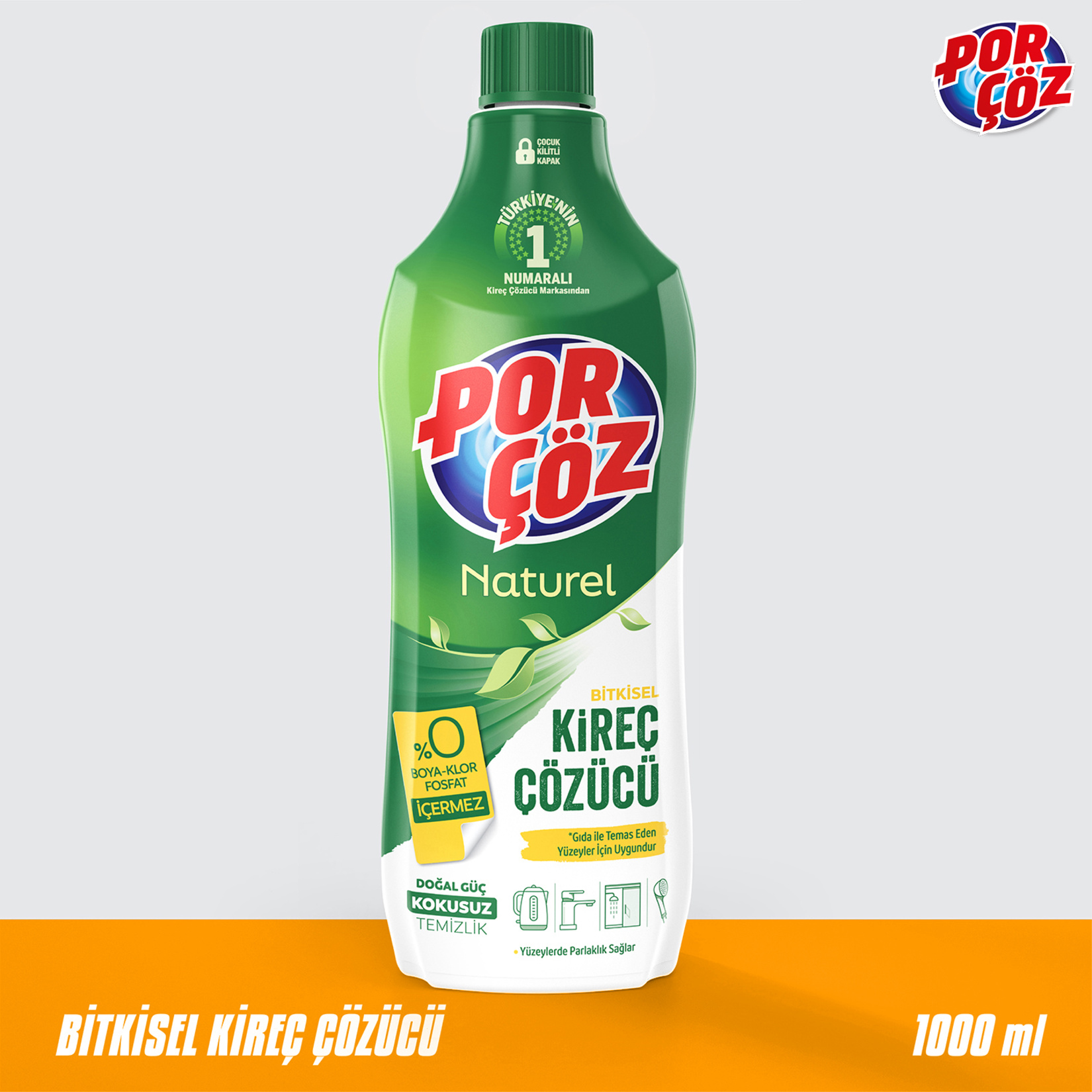 Porçöz Naturel Bitkisel Kireç Çözücü 1 L - Görsel 3