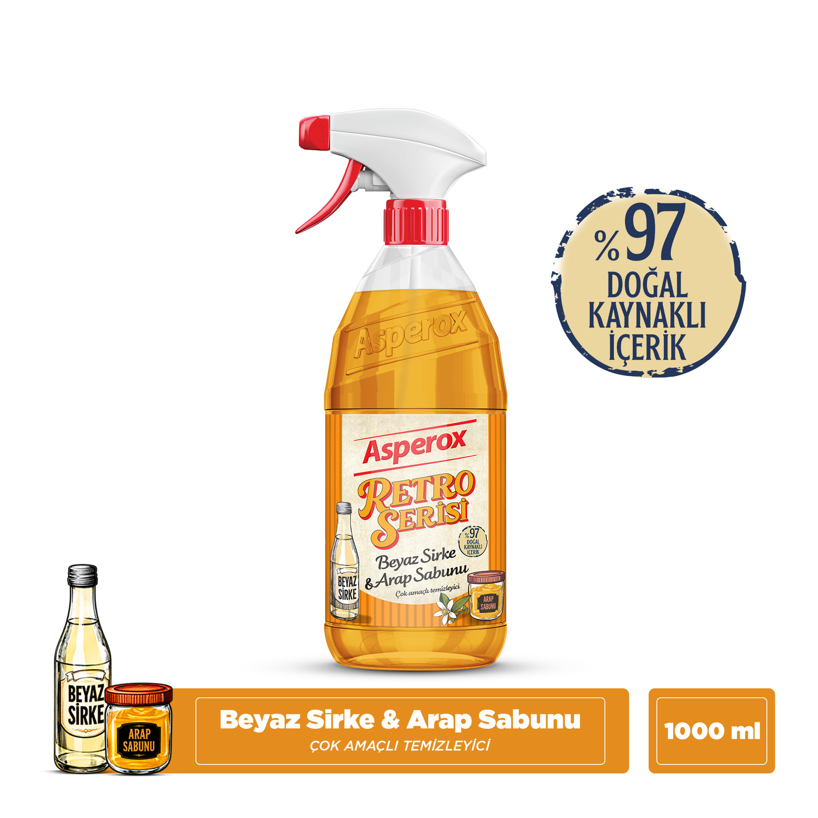 Asperox Retro Serisi Beyaz Sirke & Arap Sabunu 1 L - Görsel 2