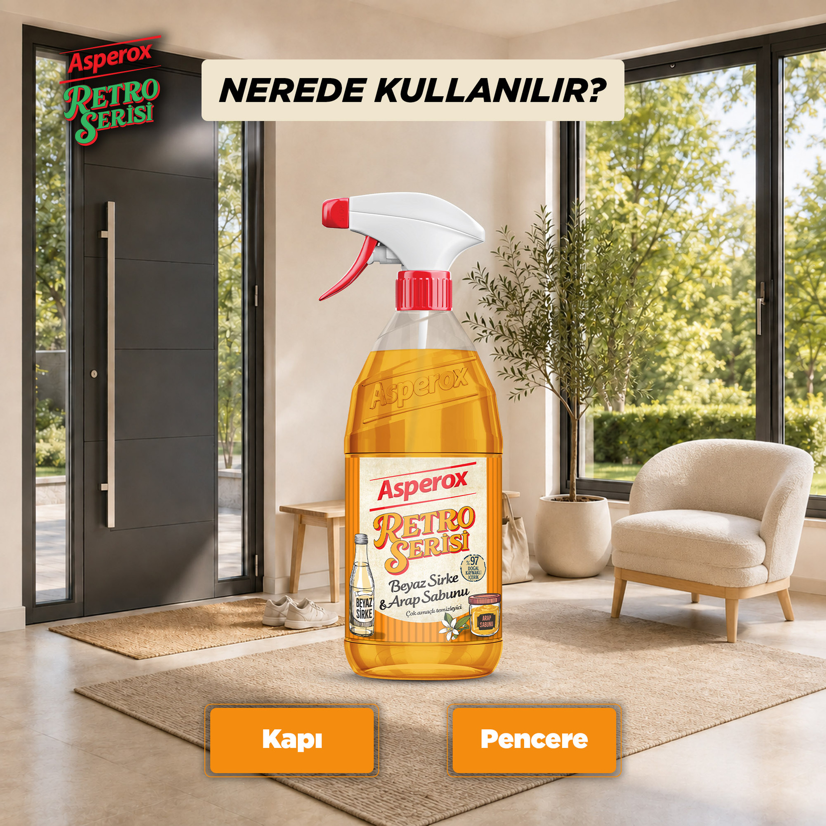 Asperox Retro Serisi Beyaz Sirke & Arap Sabunu 1 L - Görsel 4