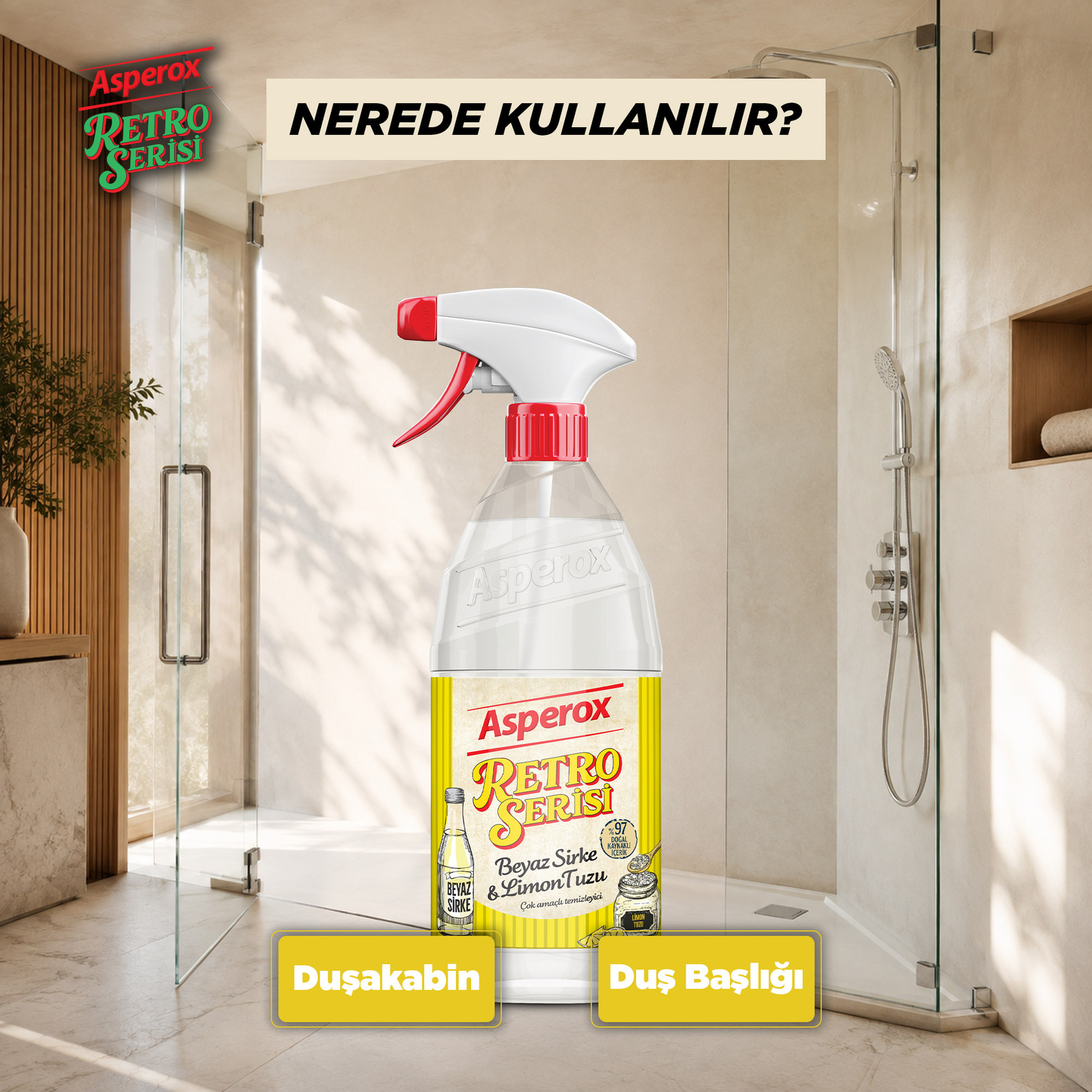 Asperox Retro Serisi Beyaz Sirke & Limon Tuzu 1 L - Görsel 3