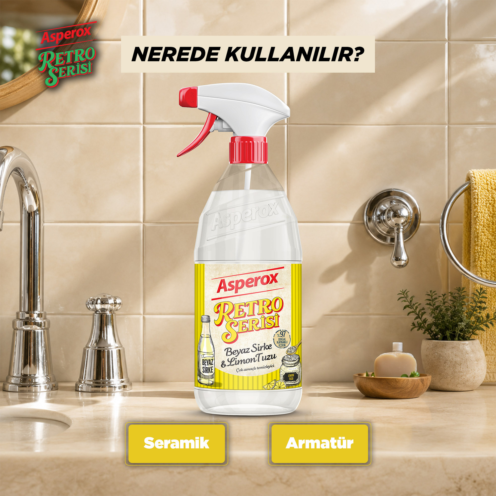 Asperox Retro Serisi Beyaz Sirke & Limon Tuzu 1 L - Görsel 5