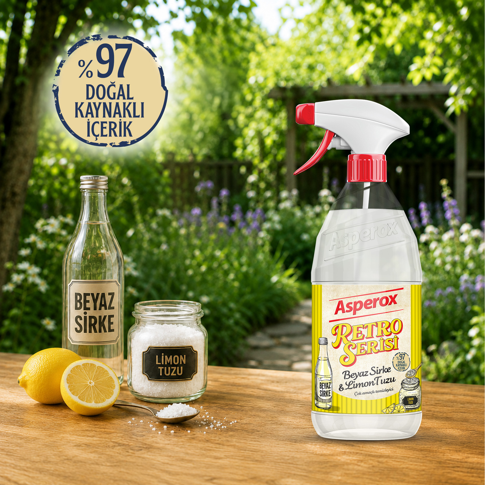Asperox Retro Serisi Beyaz Sirke & Limon Tuzu 1 L - Görsel 6