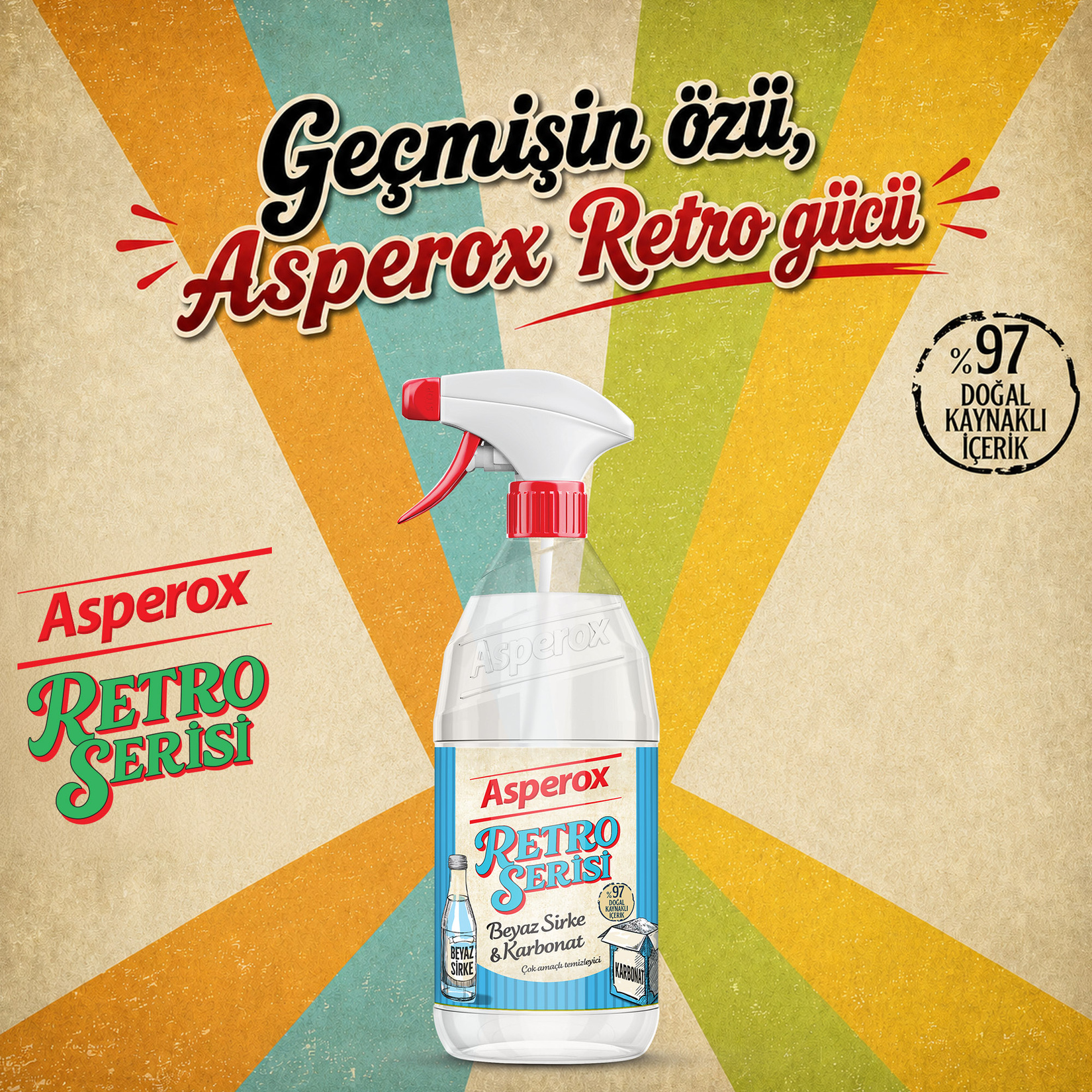 Asperox Retro Serisi Beyaz Sirke & Karbonat 1 L - Görsel 7