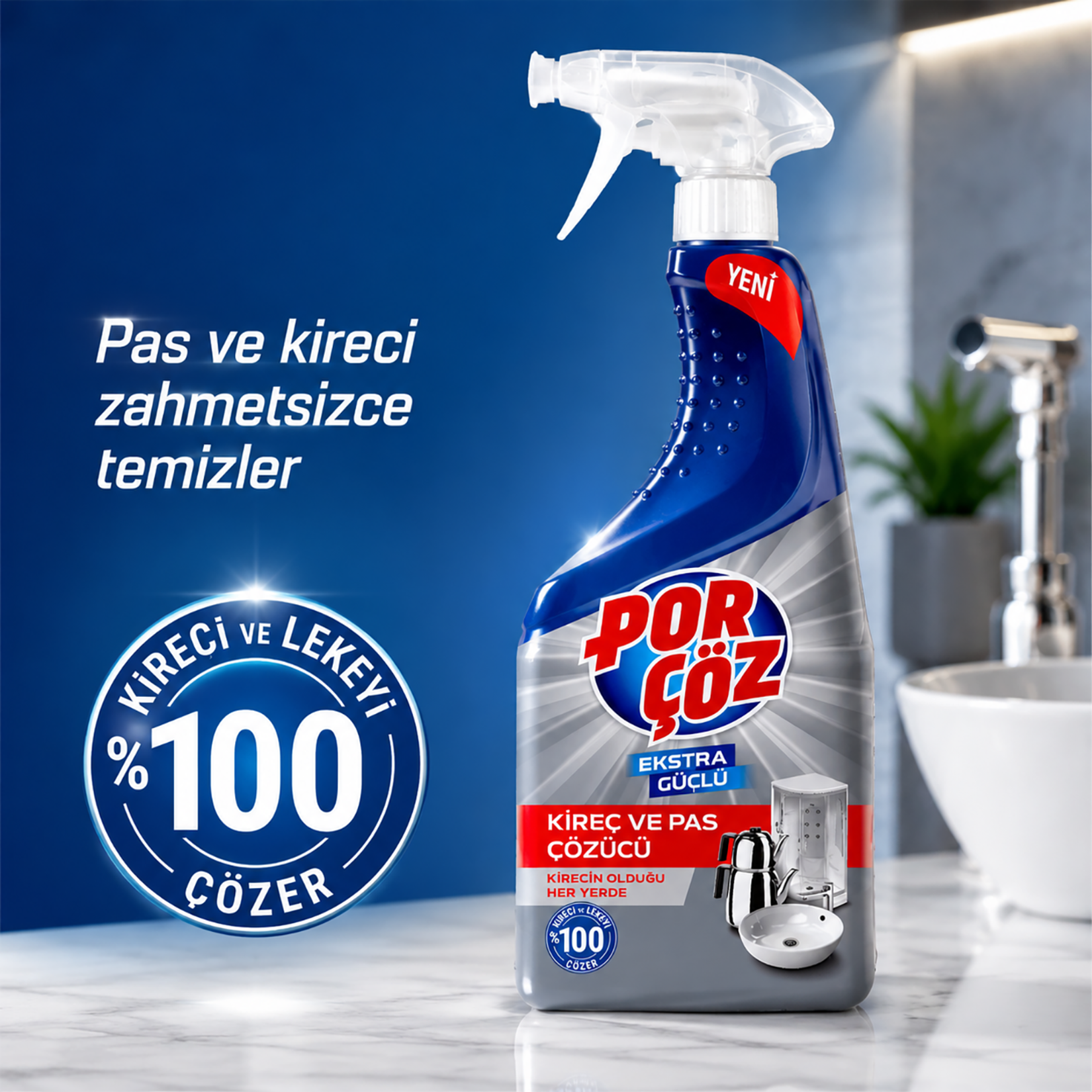 Porçöz Kireç Çözücü Sprey 750 Ml - Görsel 3