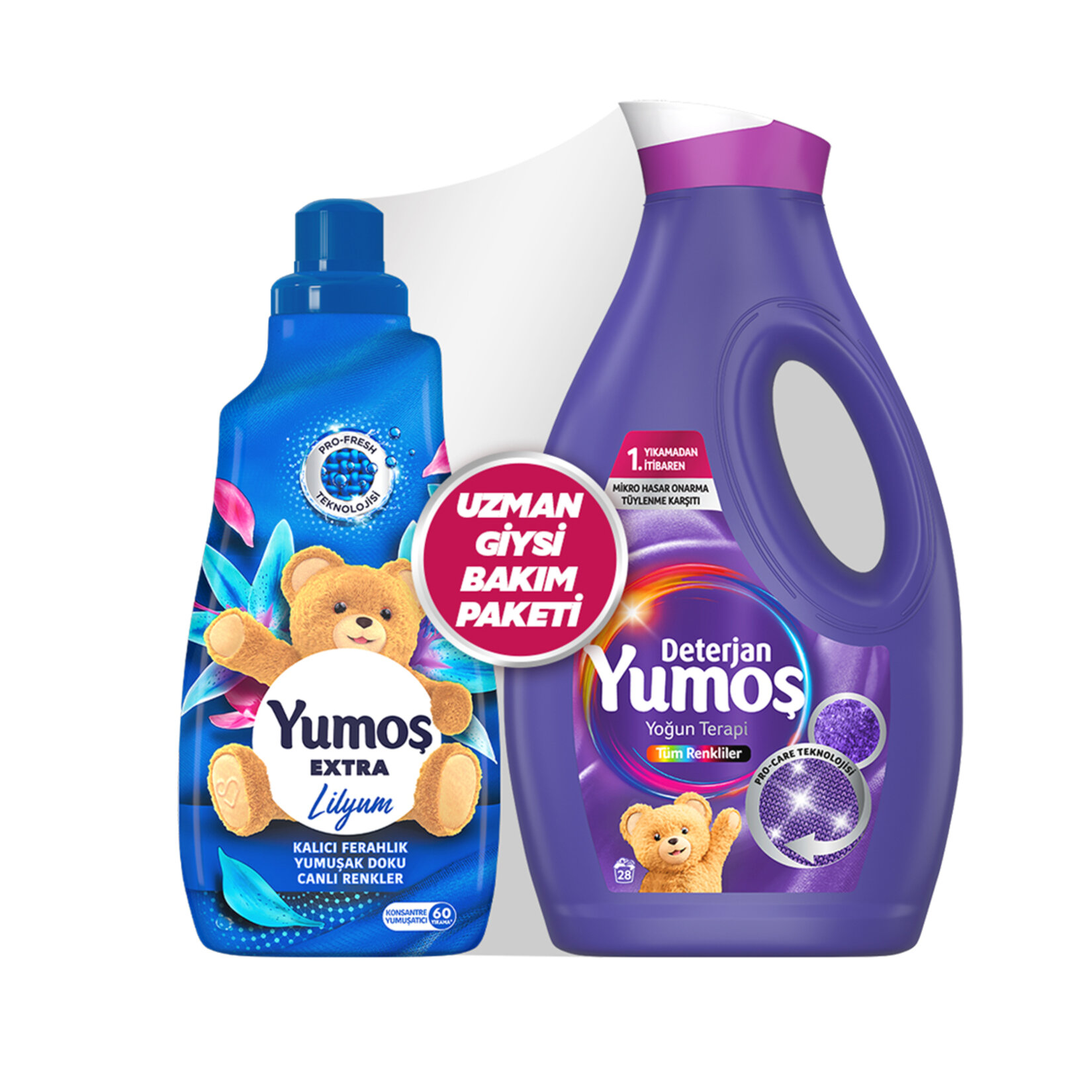 Yumoş Deterjan Tüm Renkliler 1.69 L + Lilyum 1.44 L