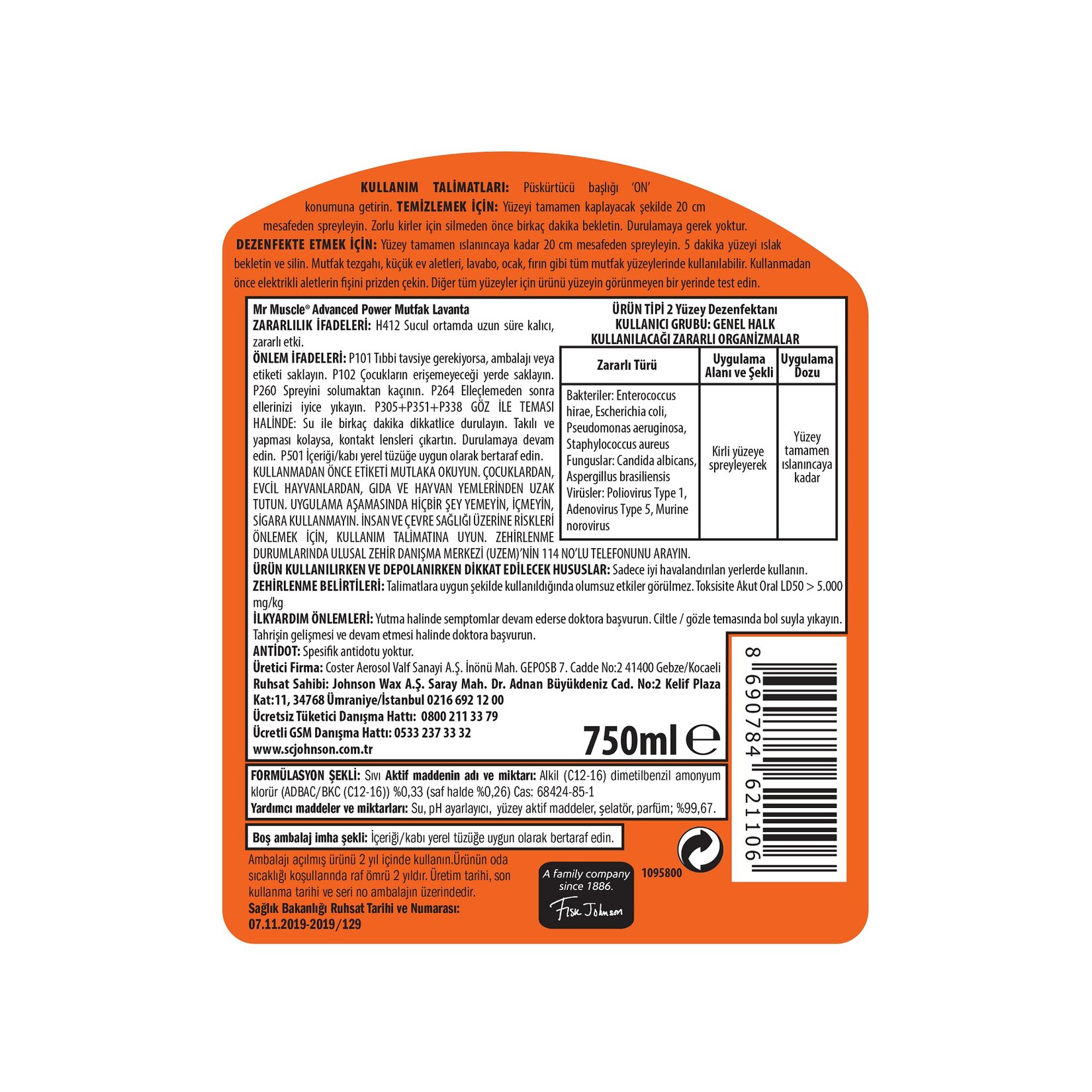 Mr. Muscle Advanced Power Mutfak Temizleyici Lavanta 750ml - Görsel 2