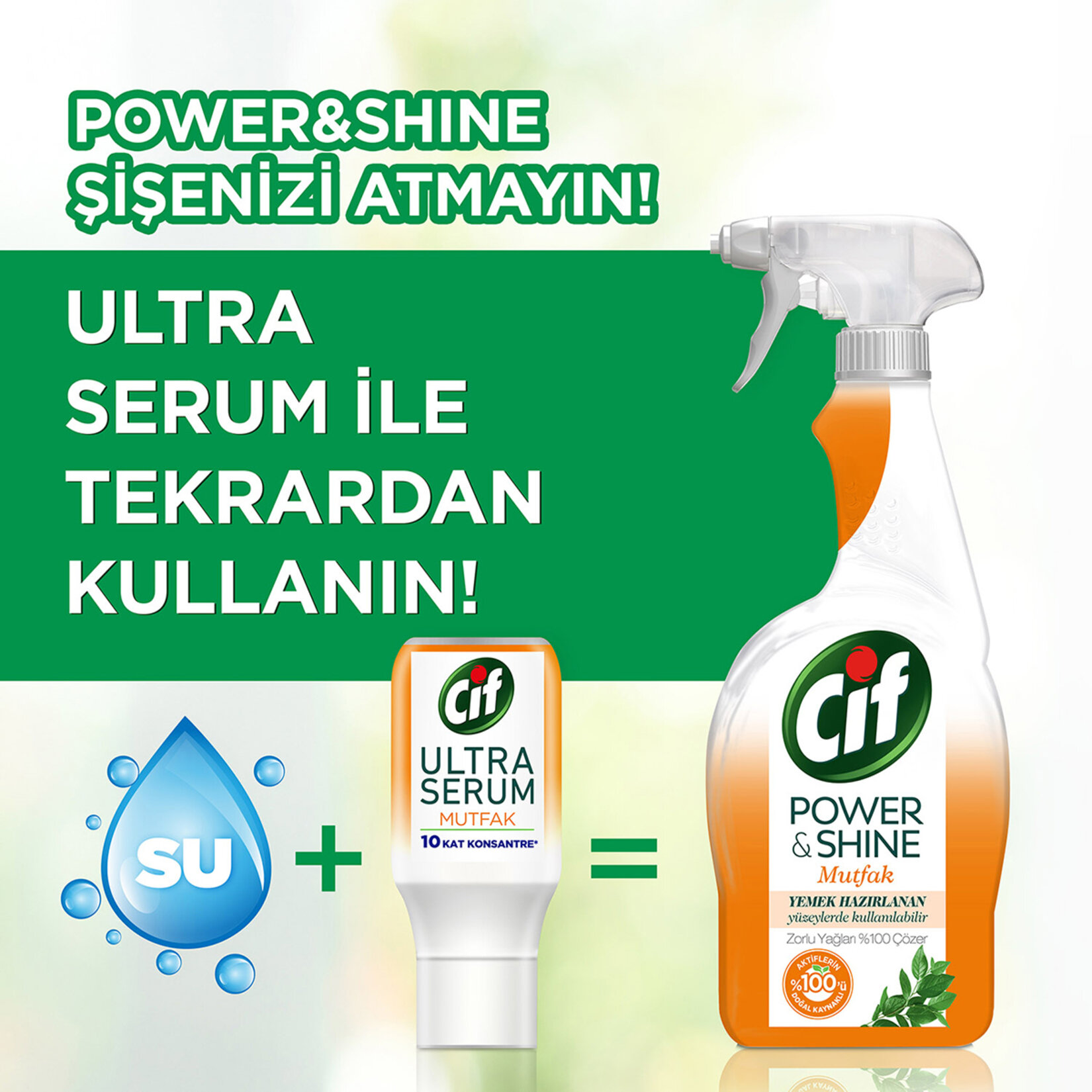 Cif Power & Shine Sprey Temizleyici Mutfak Yağ Çözücü  750 Ml - Görsel 4