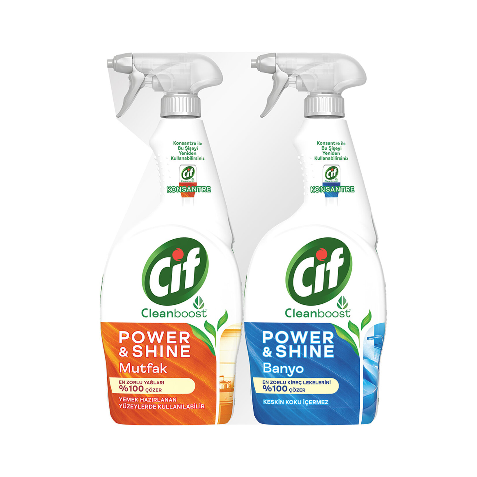 Cif Power&Shine Sprey Mutfak ve Banyo İçin 2x750 Ml - Görsel 1