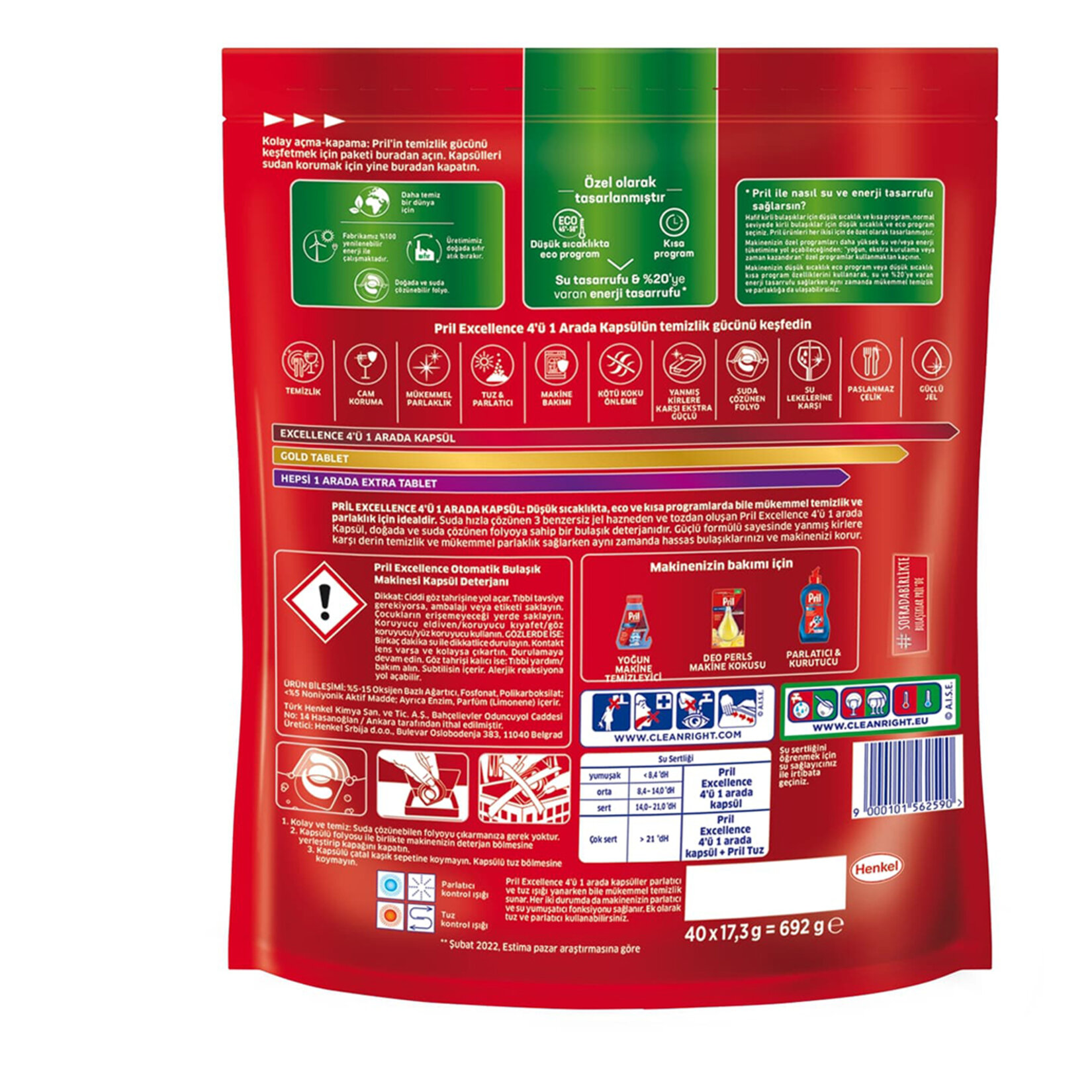 Pril Excellence Bulaşık Kapsülü 40'lı 692 G - Görsel 2
