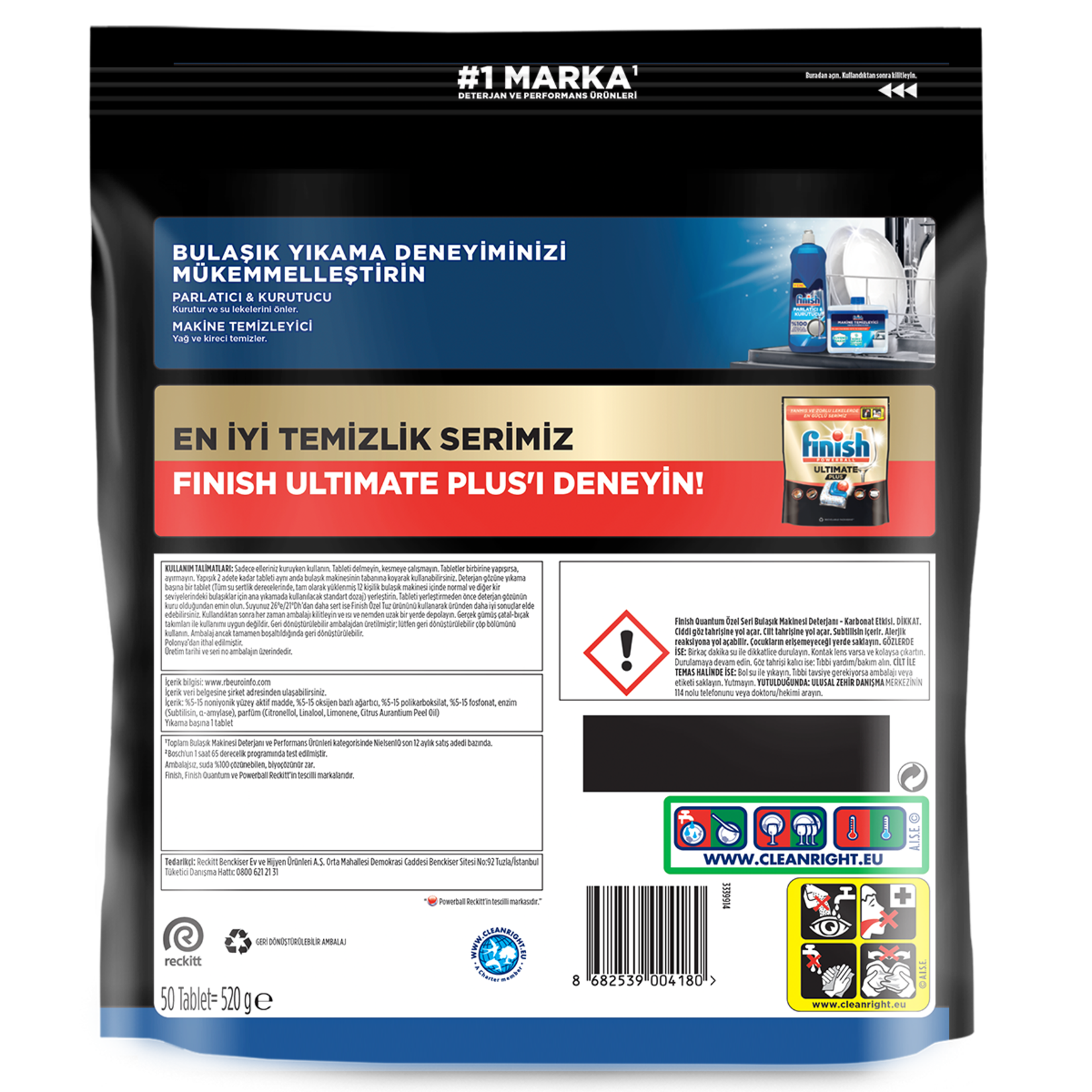 Finish Quantum Özel Seri 50'li Bulaşık Makinesi Tableti 520 G - Görsel 5