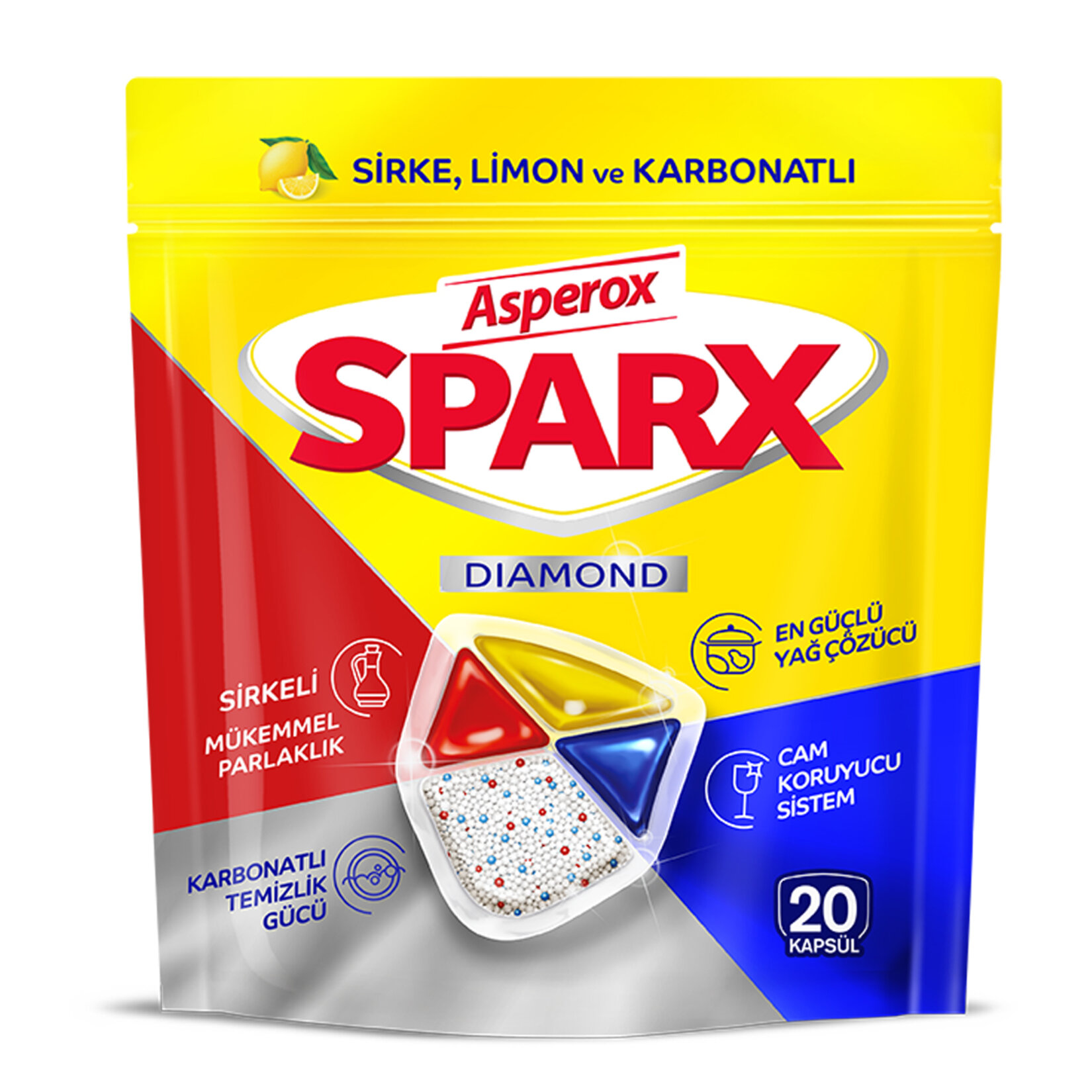 Asperox Sparx Diamond Bulaşık Makinesi Kapsülü 20'li