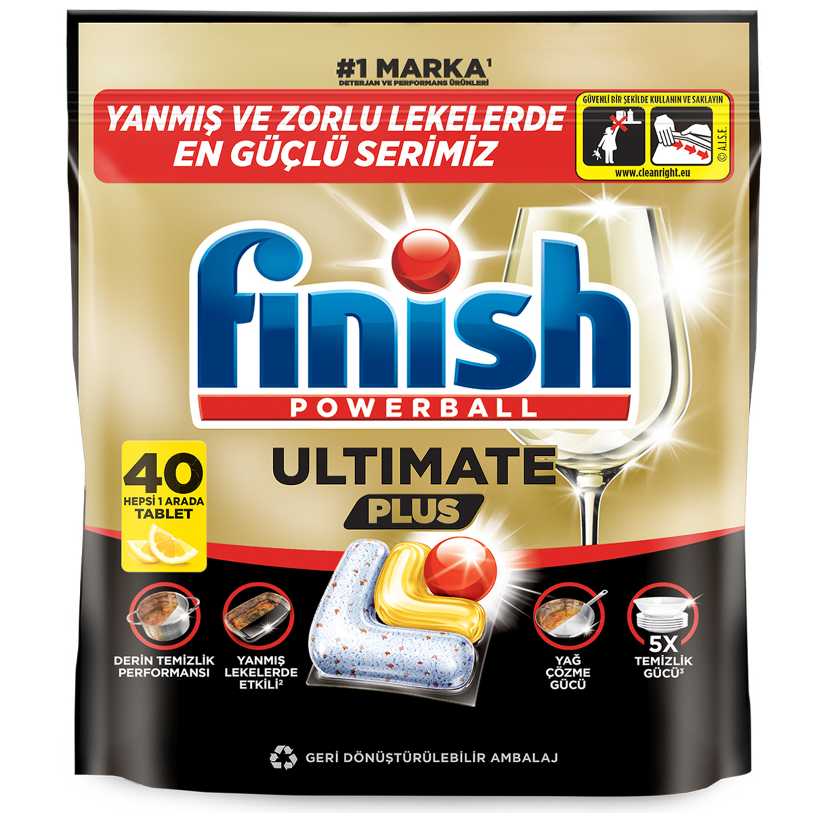 Finish Ultimate Plus Limon 40 Tablet 488 G