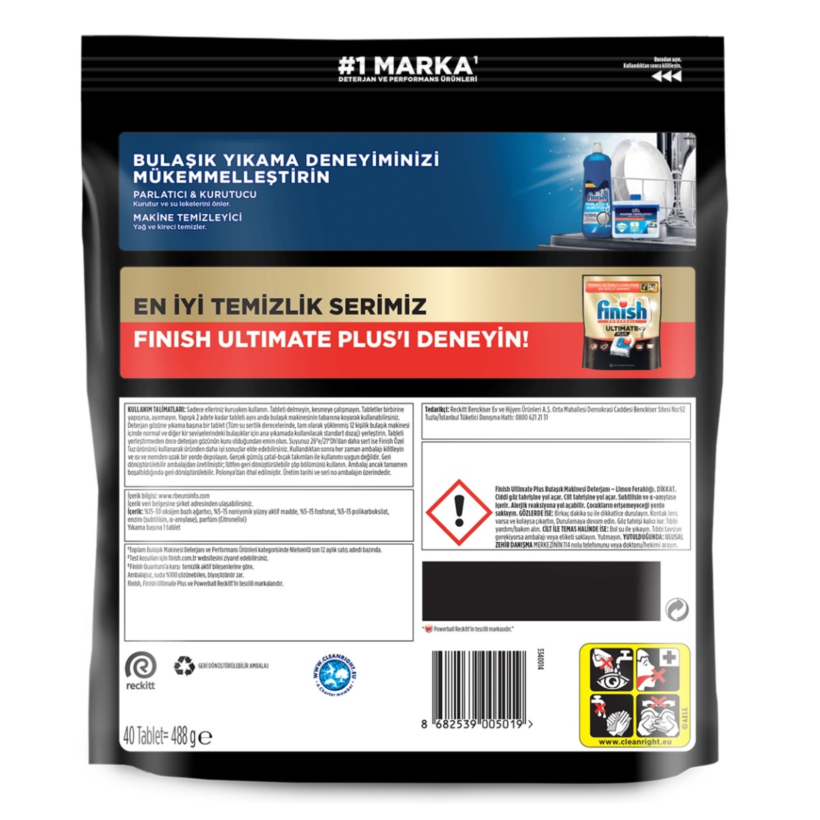 Finish Ultimate Plus Limon 40 Tablet 488 G - Görsel 2
