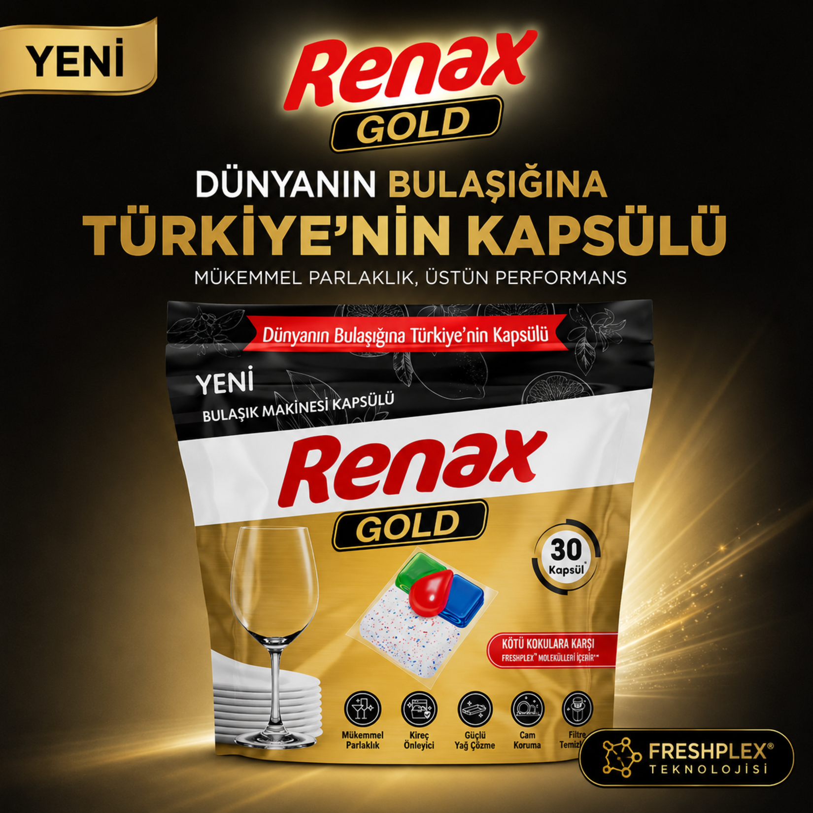 Renax Gold Bulaşık Makinesi Kapsülü 30'lu 360 G - Görsel 2