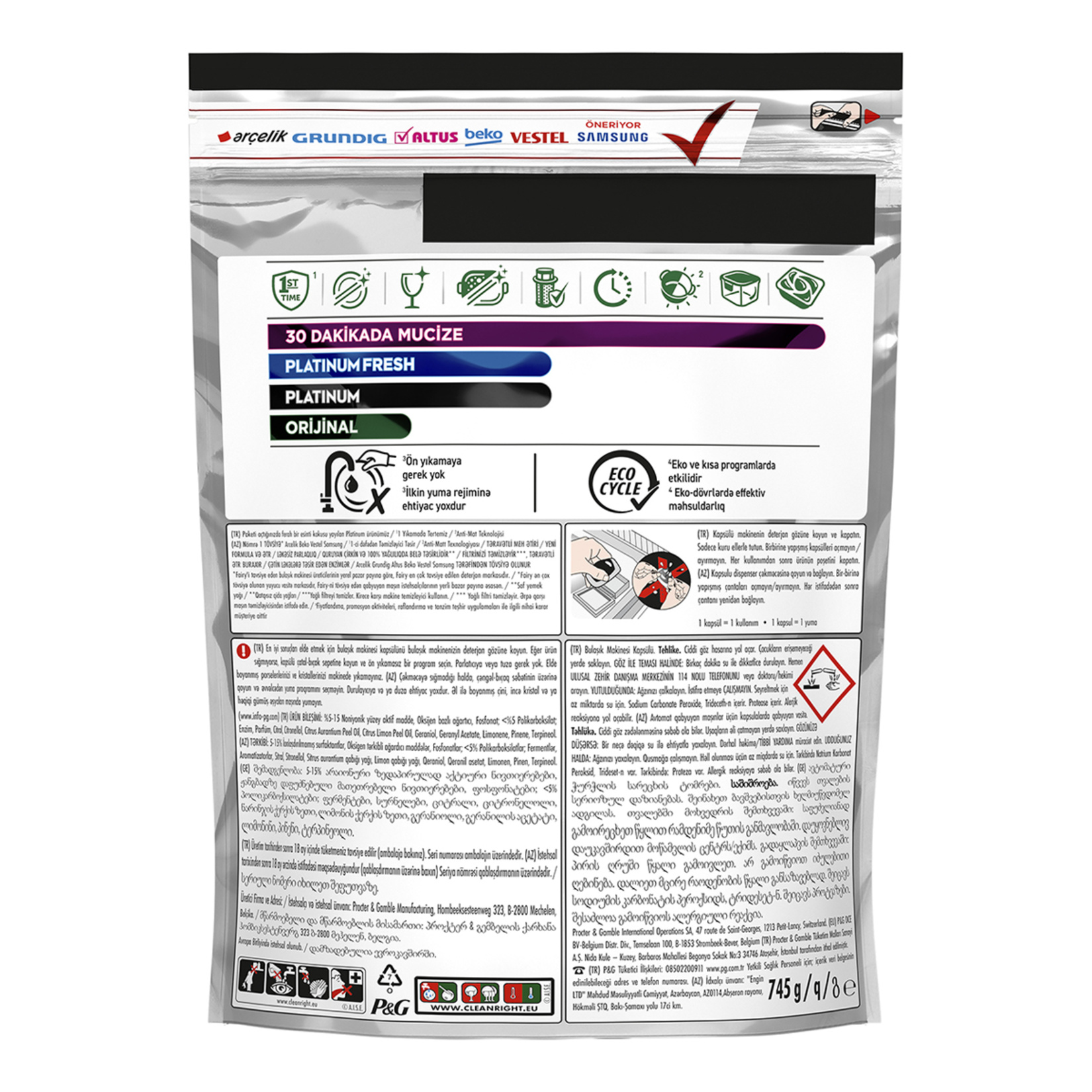 Fairy Platinum Fresh Tablet 50'li 745 G - Görsel 2