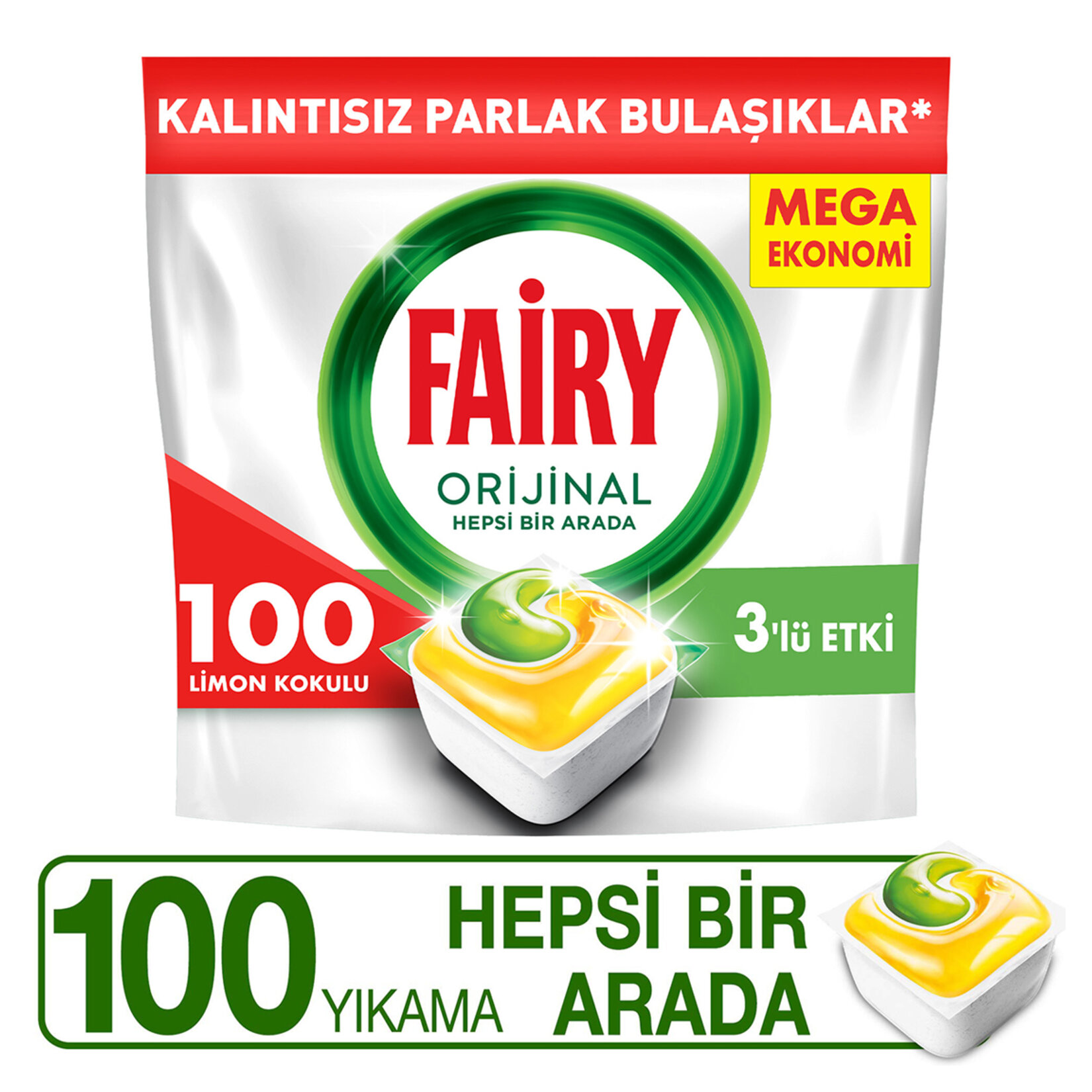 Fairy Hepsi Bir Arada Limon 100 Kapsül 1.351 G - Görsel 1