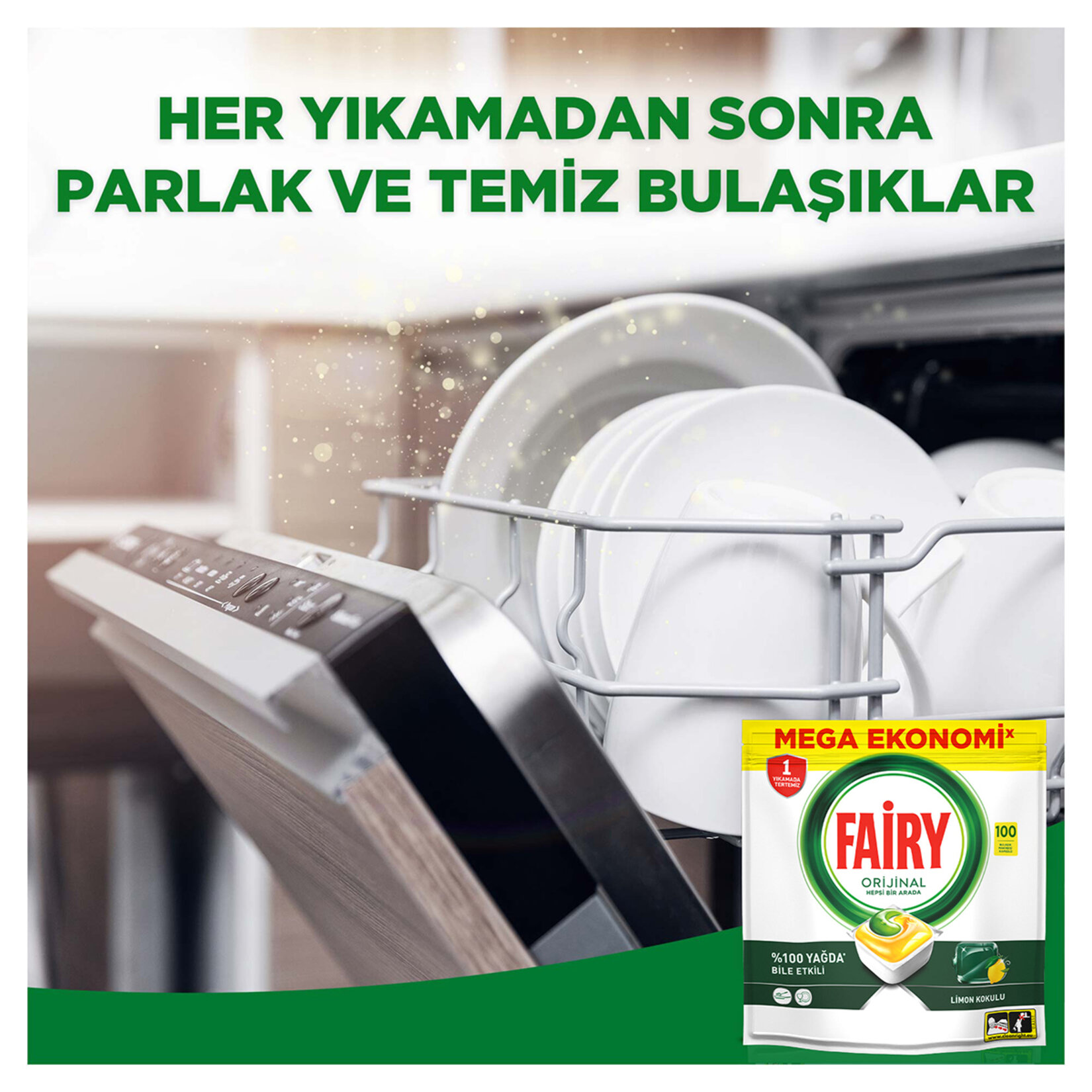 Fairy Hepsi Bir Arada Limon 100 Kapsül 1.351 G - Görsel 5