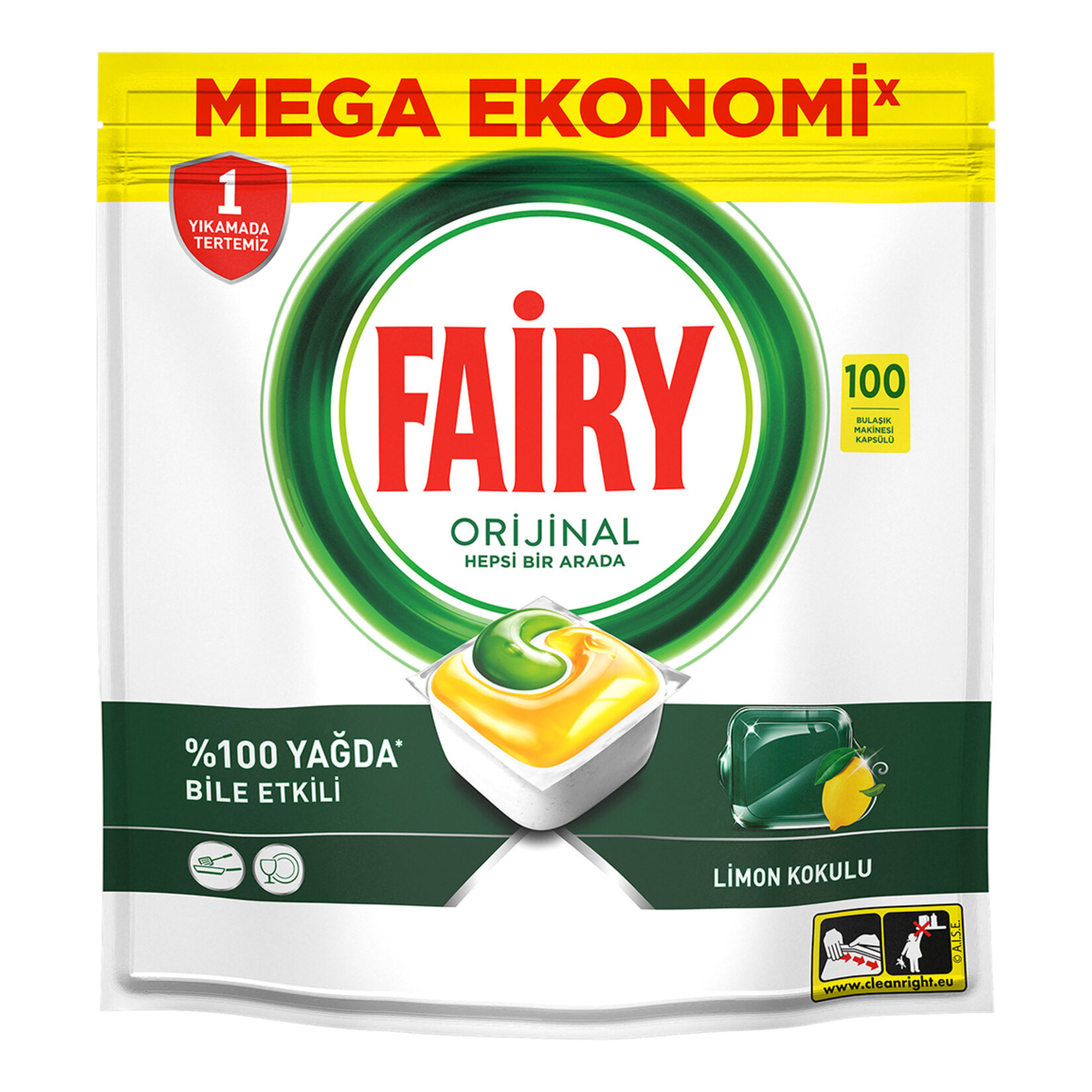 Fairy Hepsi Bir Arada Limon 100 Kapsül 1.351 G - Görsel 2