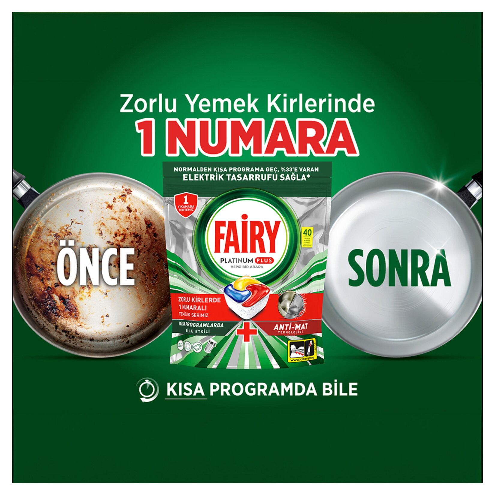 Fairy Platinum Plus Limon Kokulu Tablet 40'lı 621 G - Görsel 3