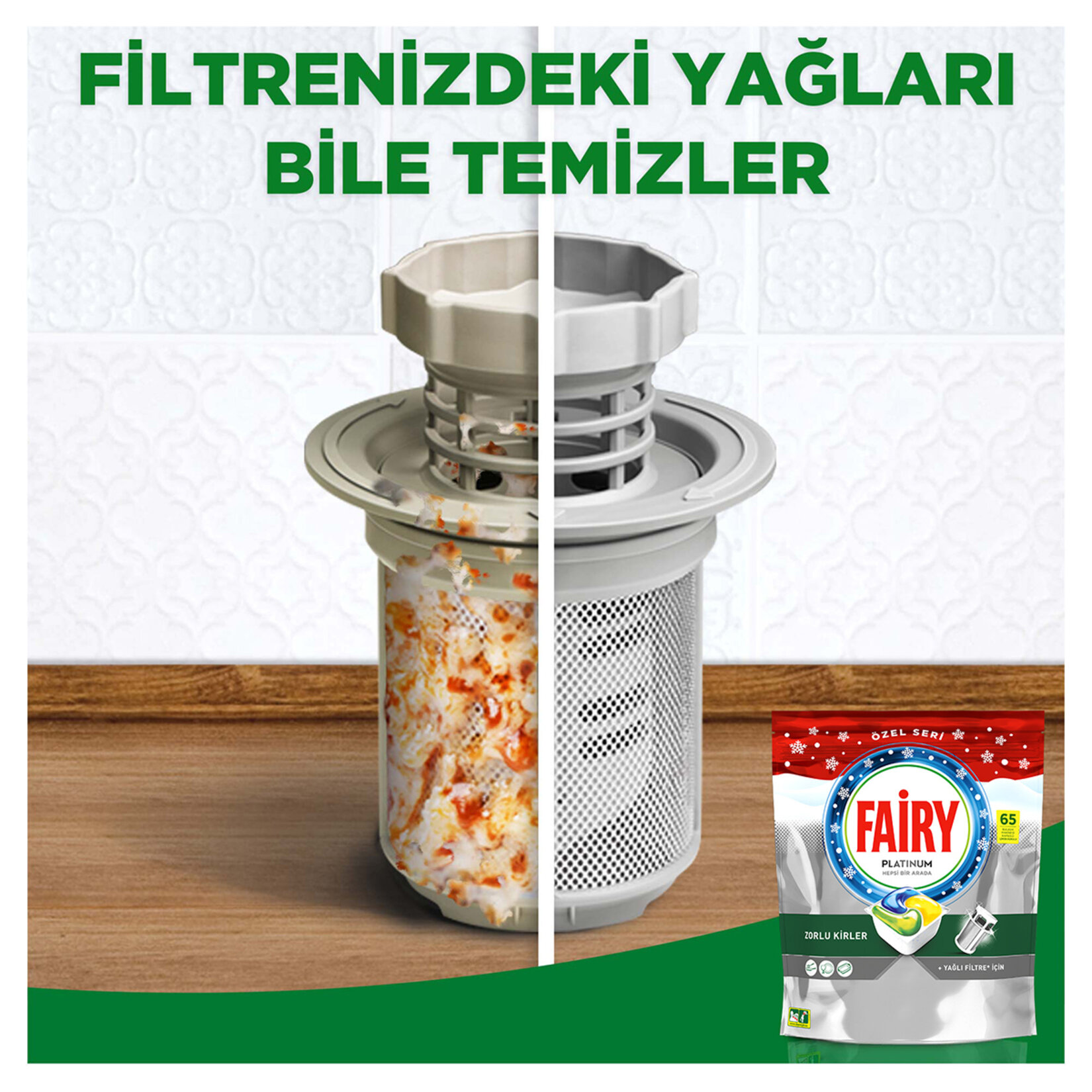 Fairy Platinum Limon Kokulu Hepsi 1 Arada Tablet 65'li 969 G - Görsel 4