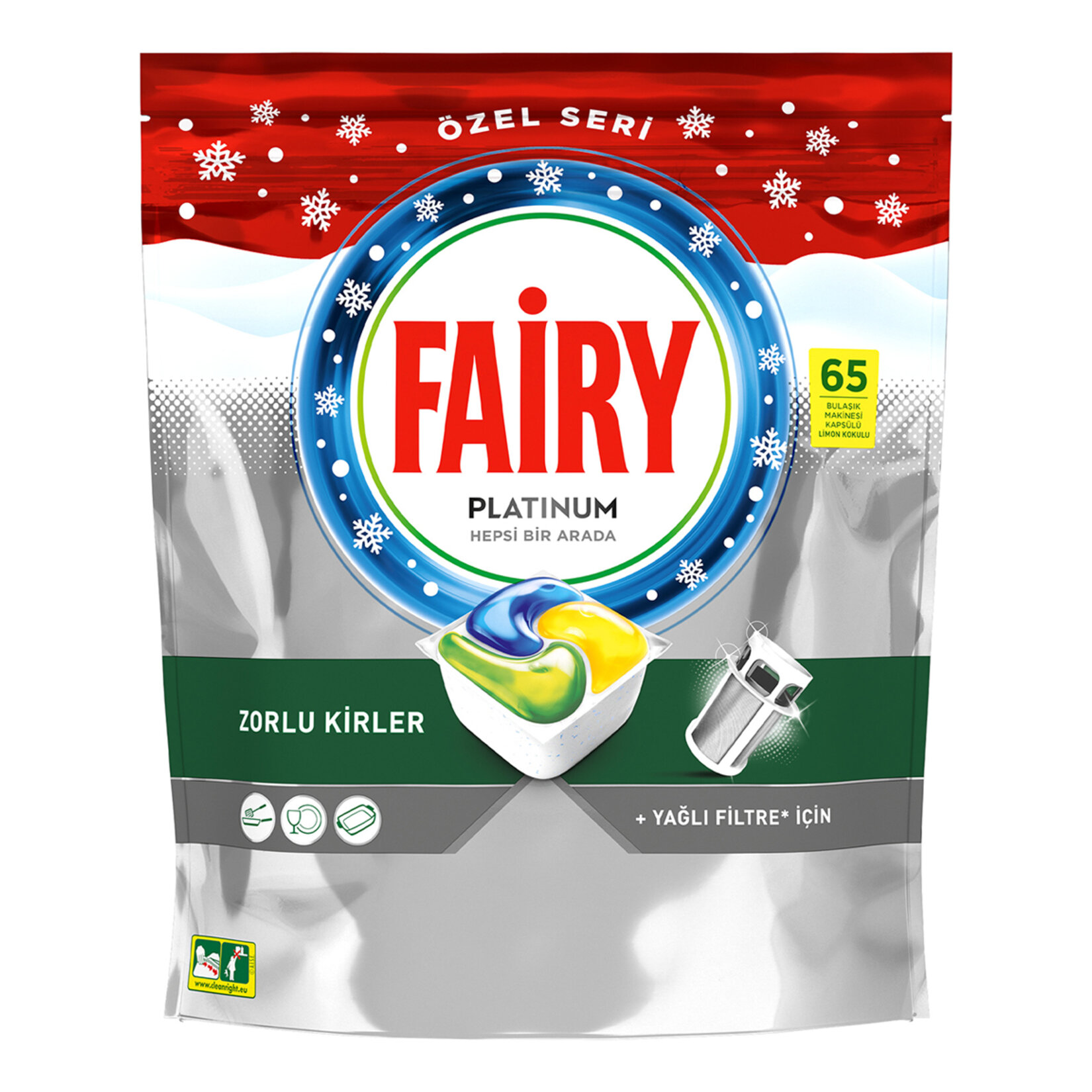 Fairy Platinum Limon Kokulu Hepsi 1 Arada Tablet 65'li 969 G - Görsel 2