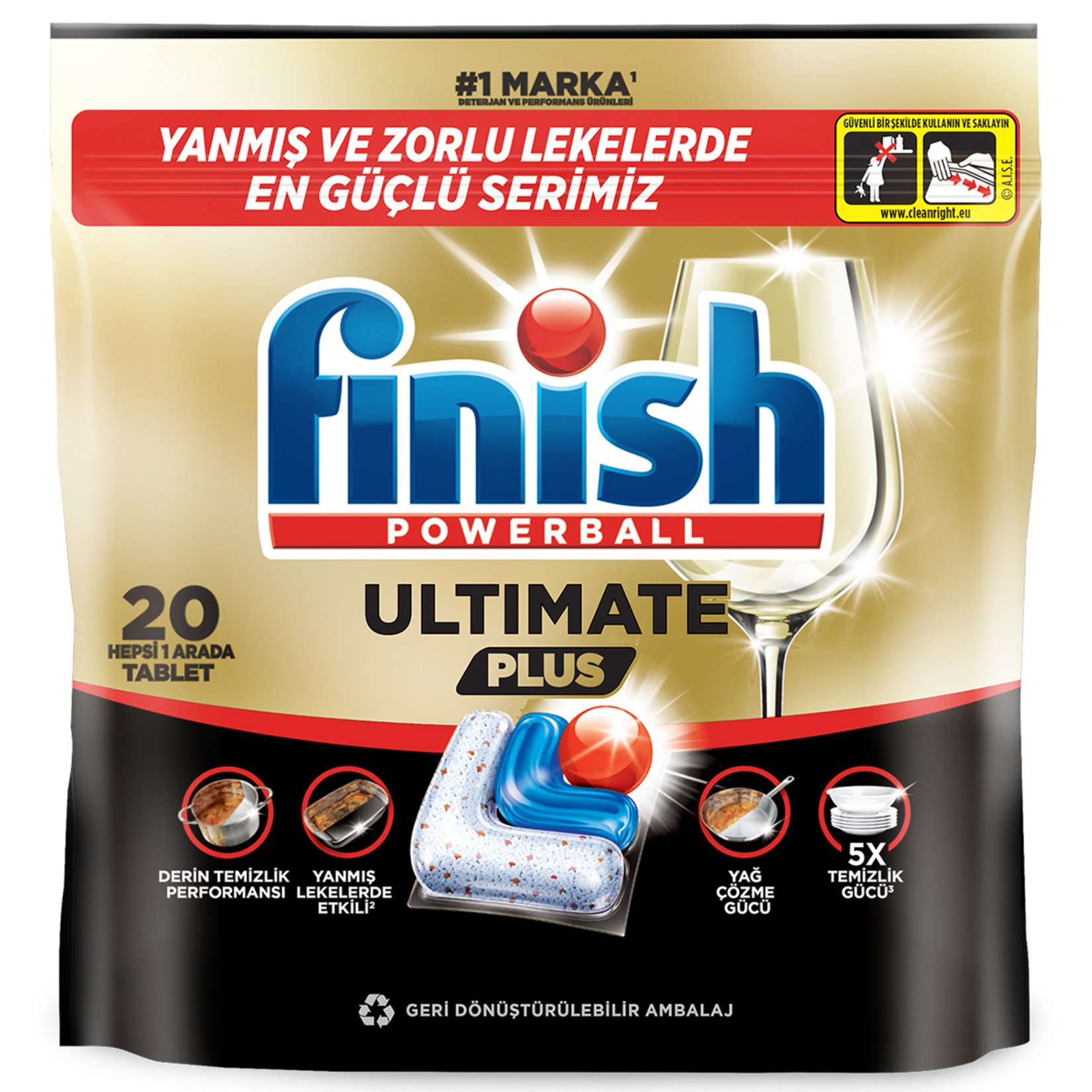 Finish Ultimate Plus Hepsi 1 Arada 20 Tablet 244 G - Görsel 1