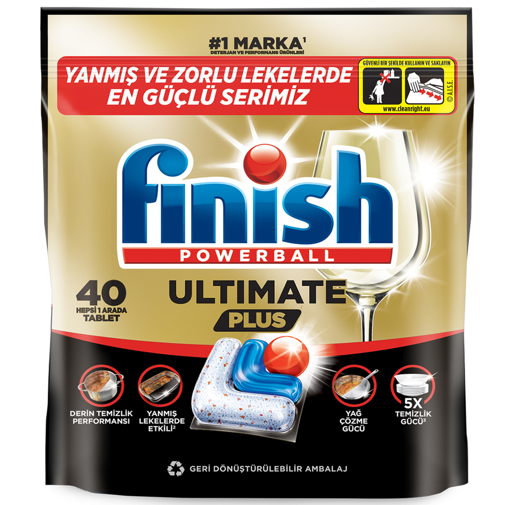 Finish Ultimate Plus Hepsi 1 Arada 40 Tablet 488 G