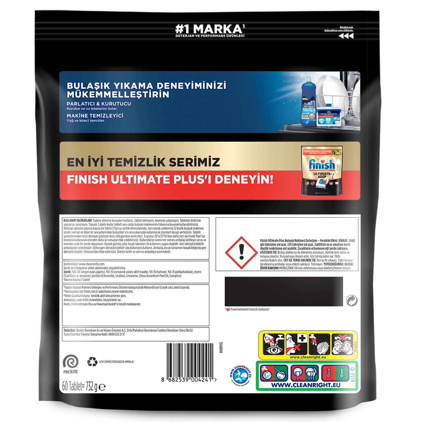Finish Ultimate Plus Hepsi 1 Arada 60 Tablet 732 G - Görsel 2