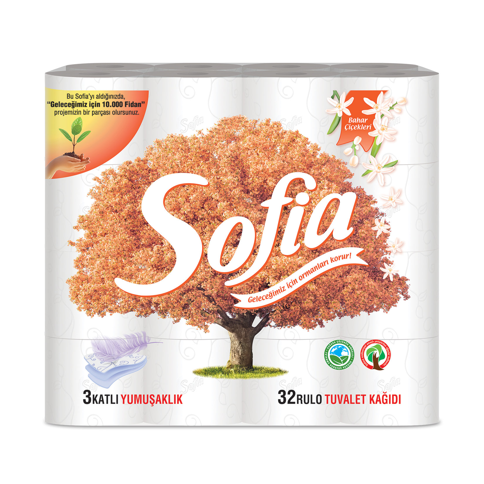 Sofia Bahar Çiçekleri Tuvalet Kağıdı 32'Li