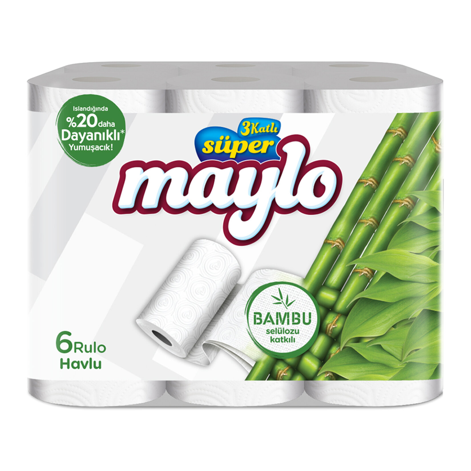 Maylo Süper Bambu Katkılı Havlu 6'lı