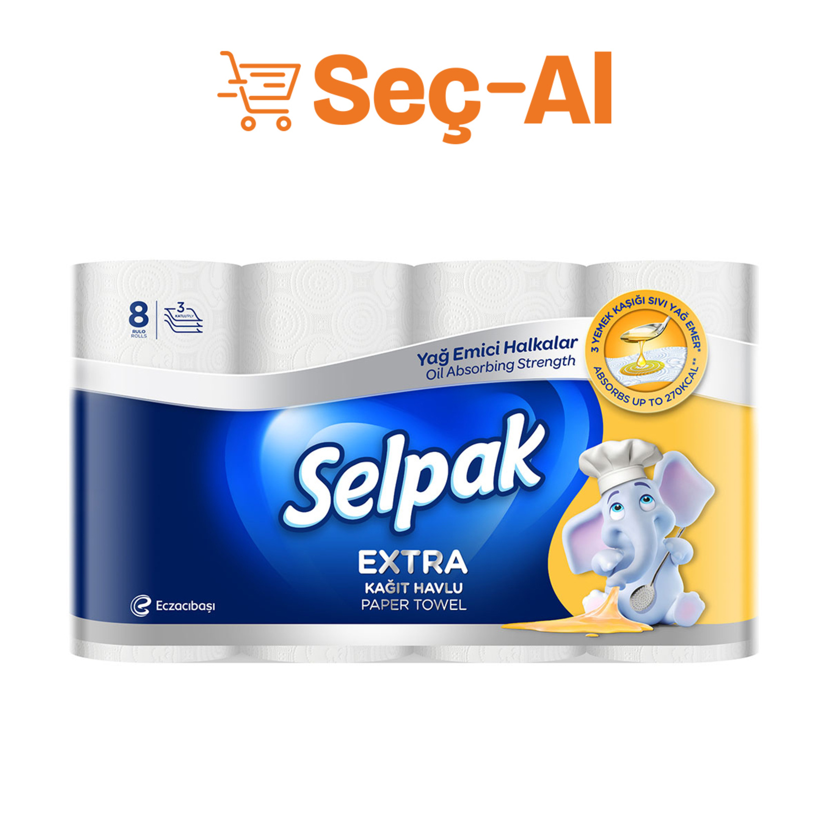 Selpak Yağ Emici Havlu 8'li