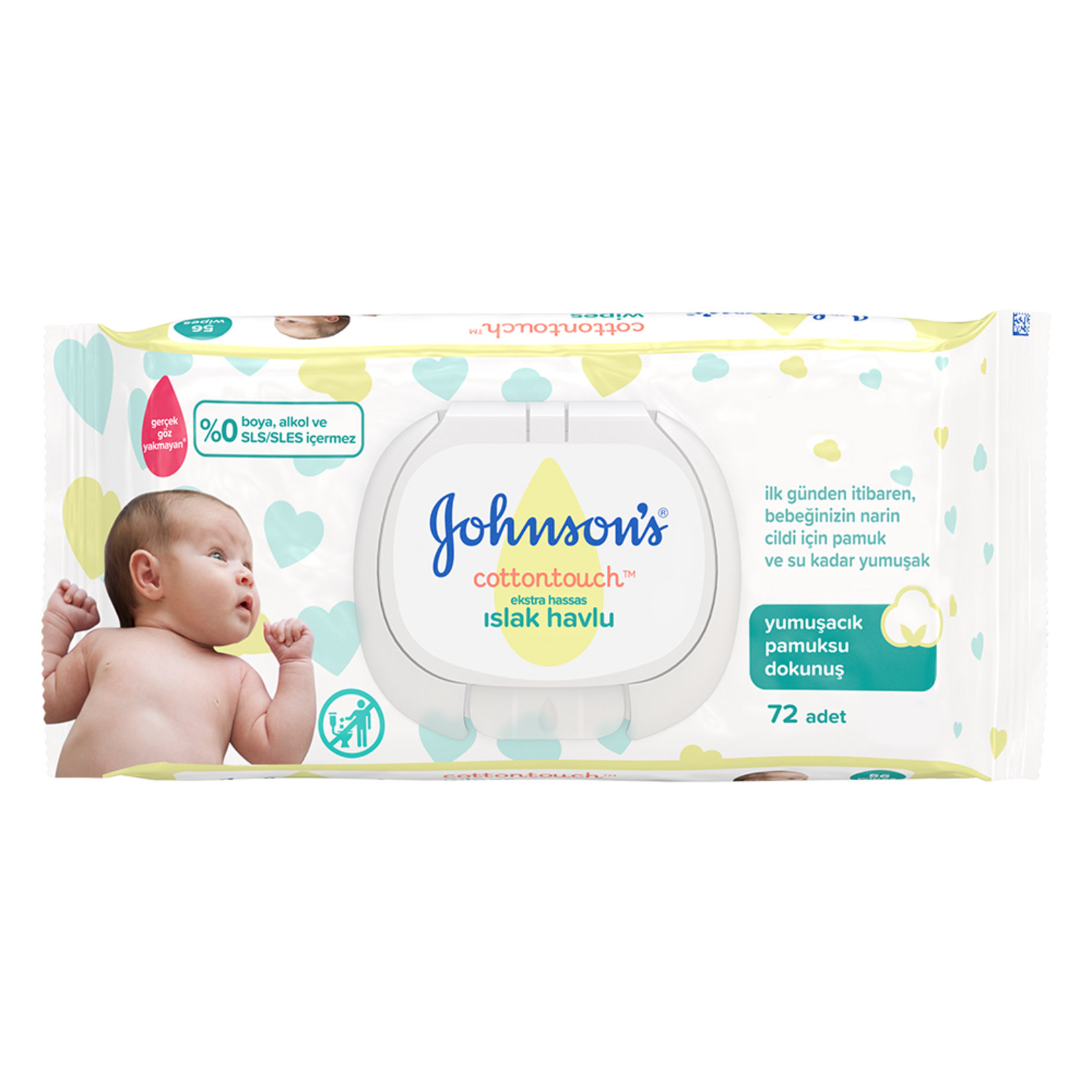 Johnson's Cottontouch Islak Havlu 72 Adet
