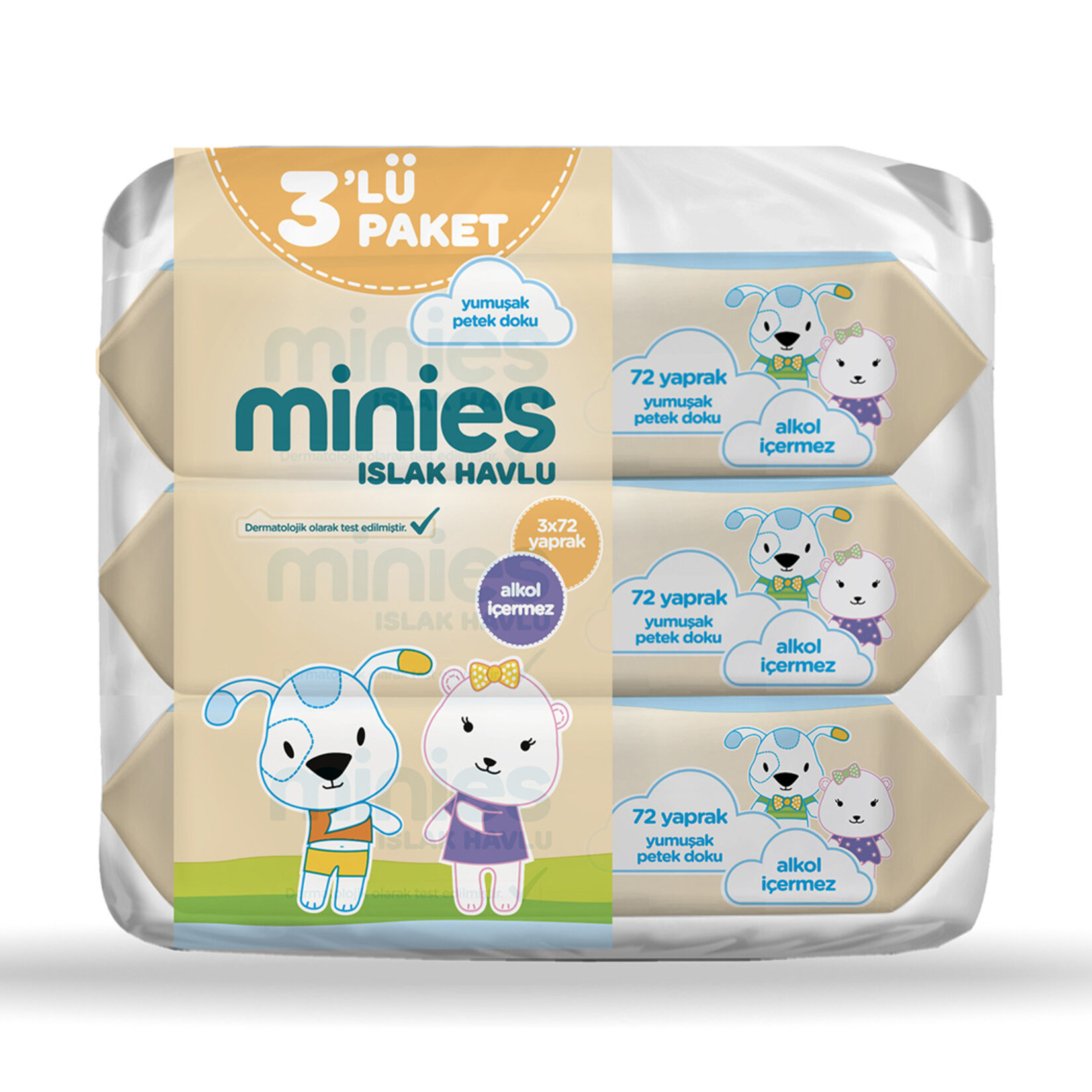 Minies Islak Havlu 3x72'li