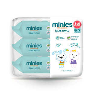 Minies Islak Havlu 3x72'li