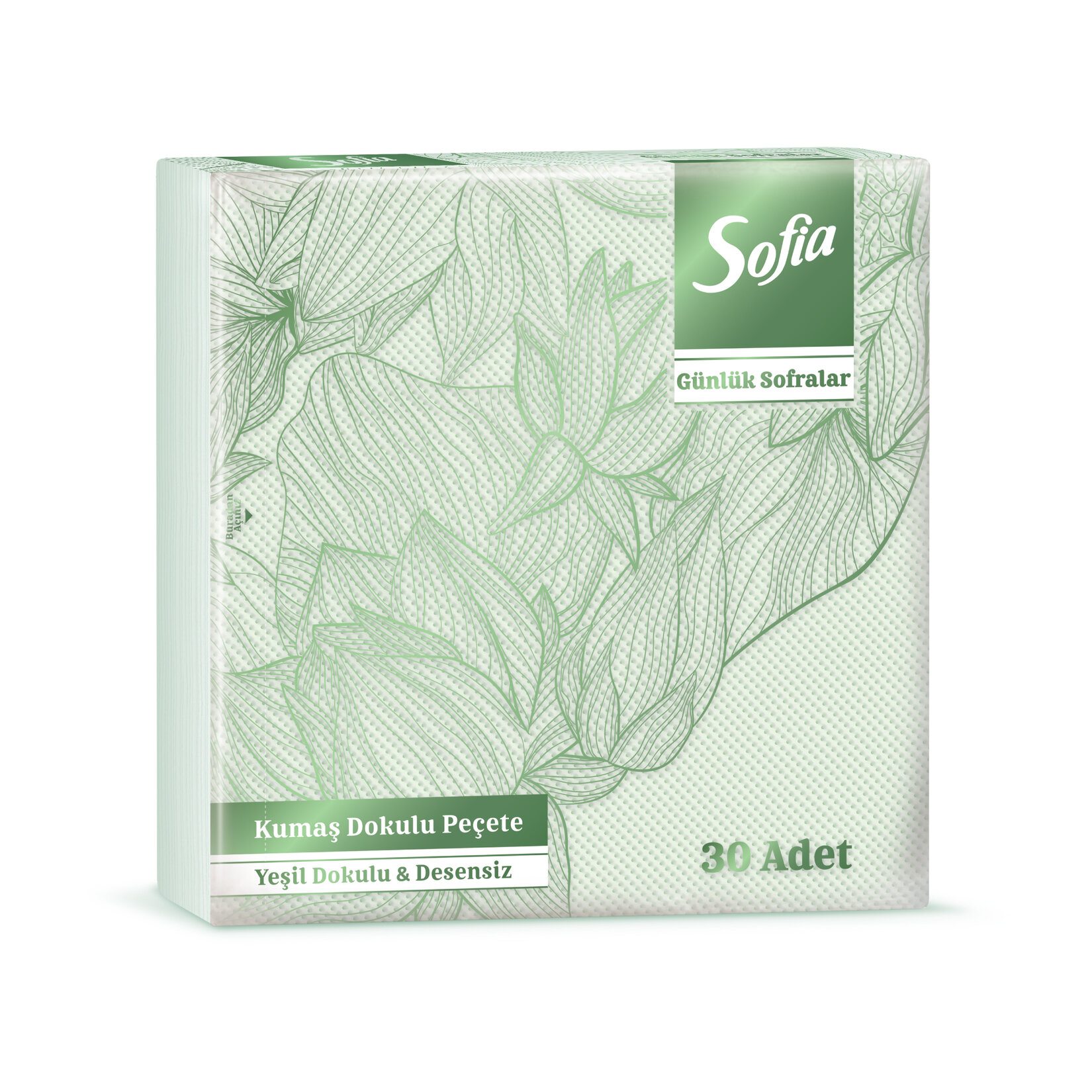 Sofia Kumaş Dokulu Peçete Yeşil 30'lu - Görsel 1