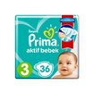 Prima Bebek Bezi Aktif Bebek 3 Beden 36 Adet Standard Paket  - Görsel 1