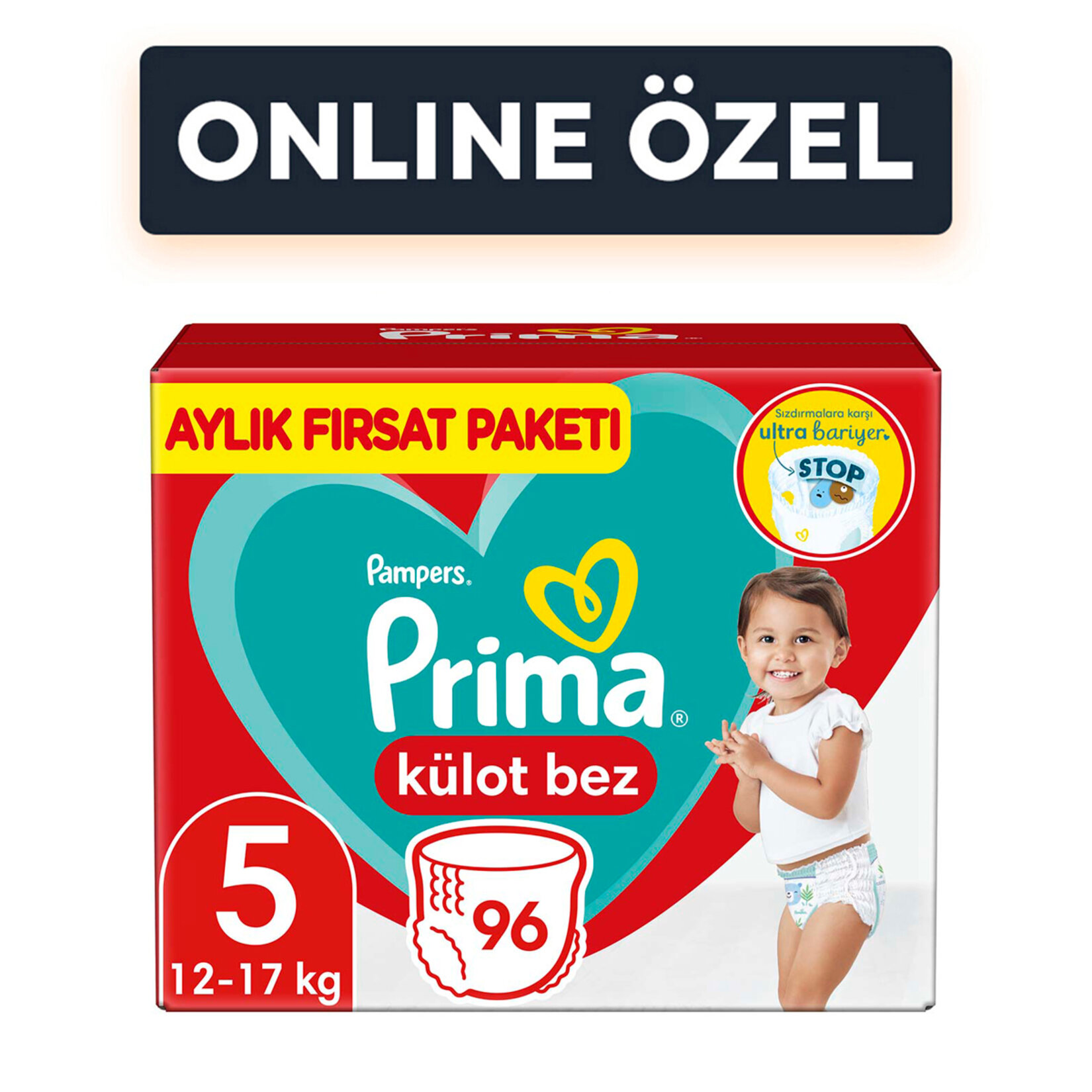 Prima Külot Bez Aylık Fırsat 5 Beden 12-17 Kg 96'lı